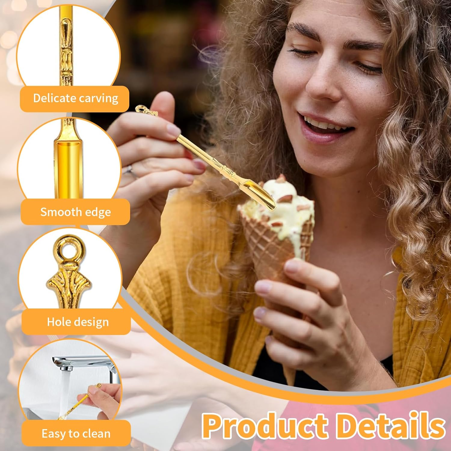 16 Pcs Mini Shovel Snuff Spoon Spatula, 4 Color Metal Scoop Shovel Medicine Spoon, Pendants Necklace Decoration, Coke Spoon Medicine Spoon for Filling Vials with Medicine Salts Herbs Wax Oil Sand (16) image number 4