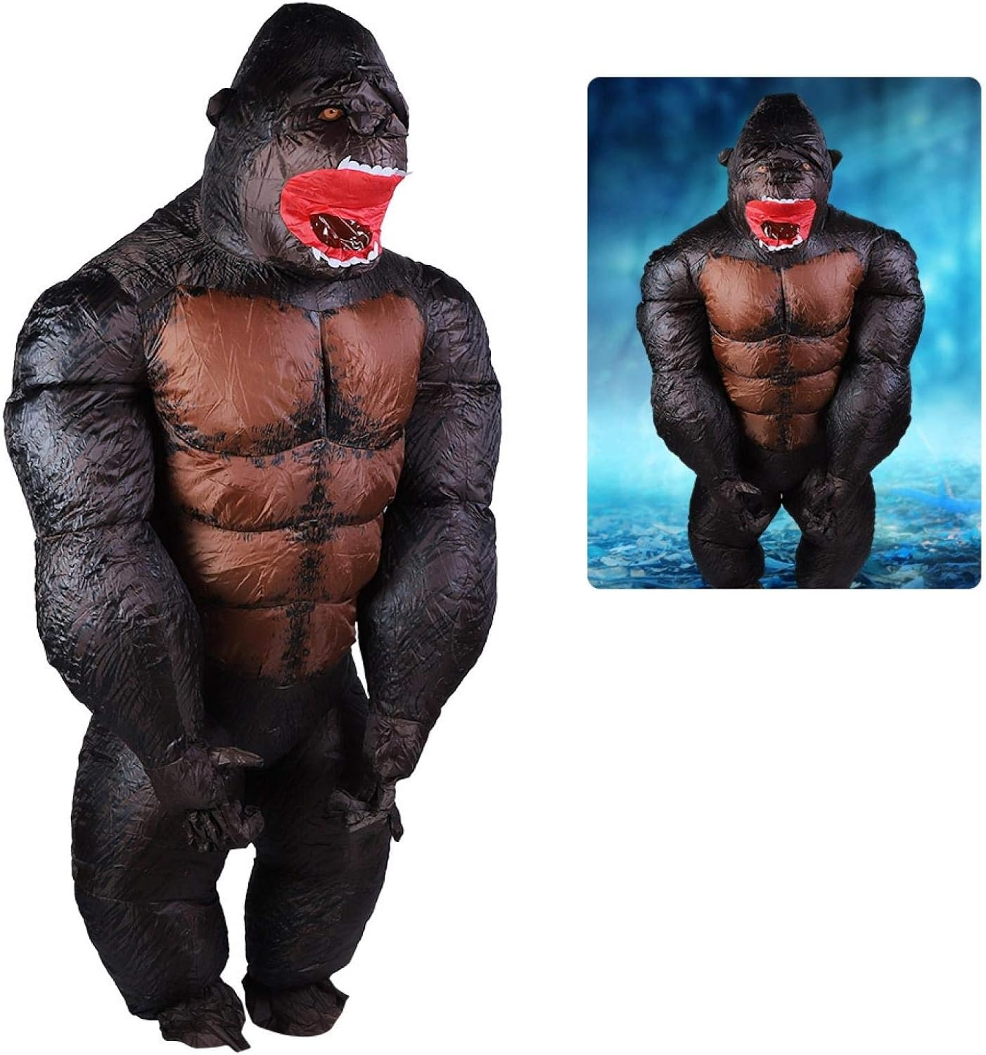 Inflatable Costume, Unique Shape Lightweight Polyester Cloth Gorilla Halloween Costume for Festivals for Parties for Christmas(X116) image number 5