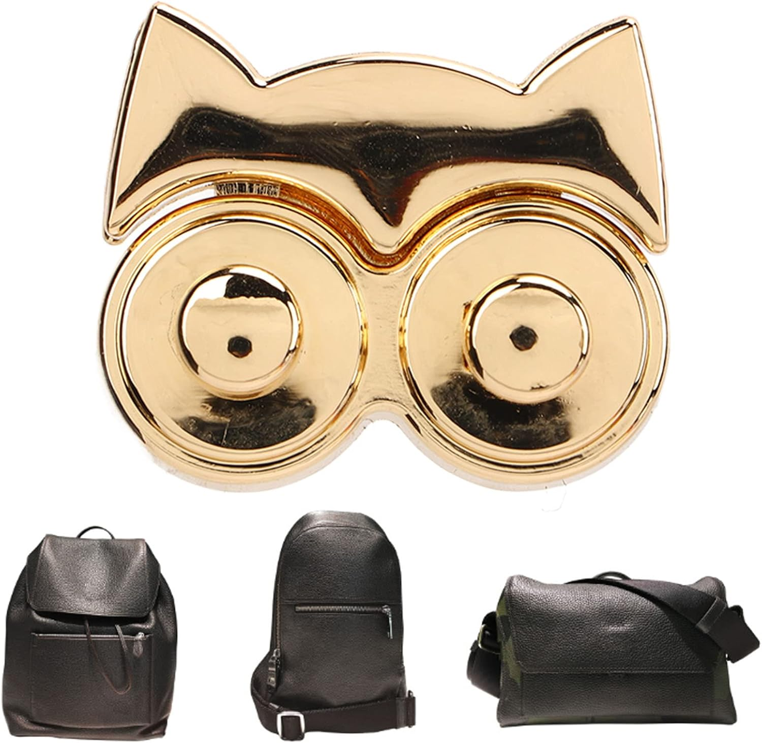 Outdoorm 3Pcs Thumb Purse Lock Owl Shape Alloy Material Decorative DIY Bag Making Supplies for Suitcases Leather image number 3
