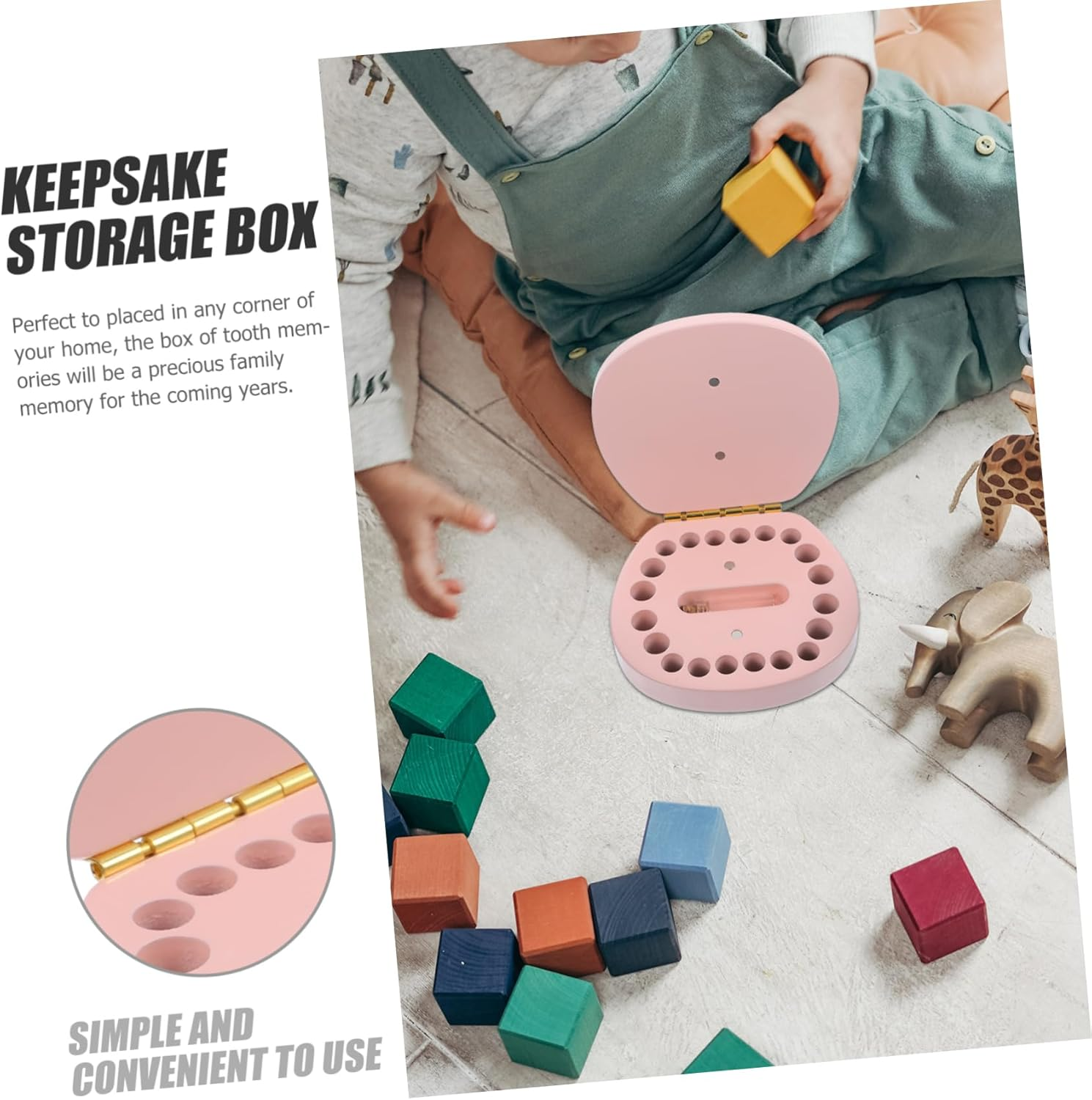 Boys and Girls Tooth Keepsake Box of Tooth Organizer Fairy Box Trinket Fetal Hair Saver image number 3