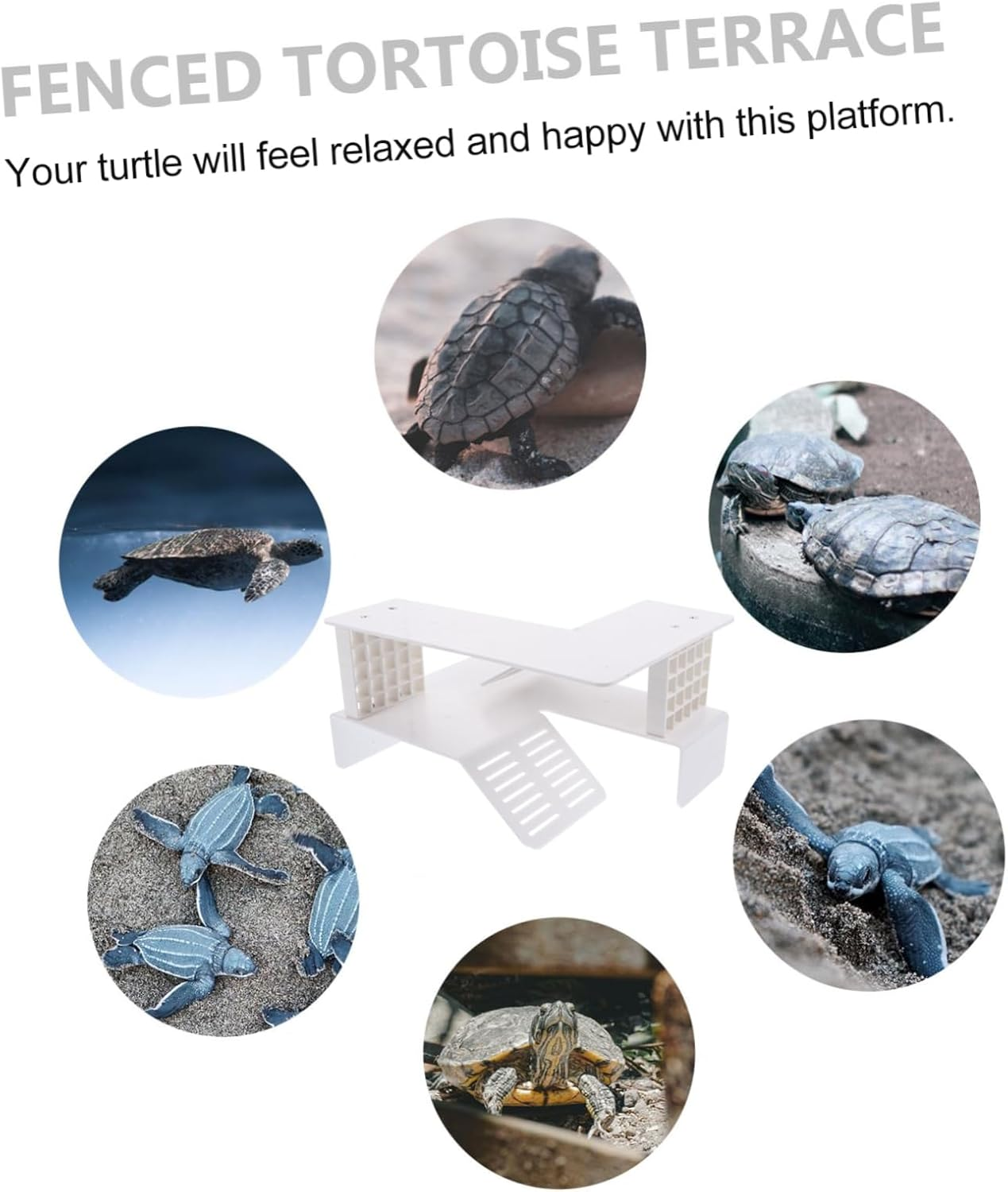 YARNOW 1Set Double Tortoise Platform for Aquatic Reptiles Basking Dock Climbing Ladder for Turtles Suitable for Fish Tanks image number 4