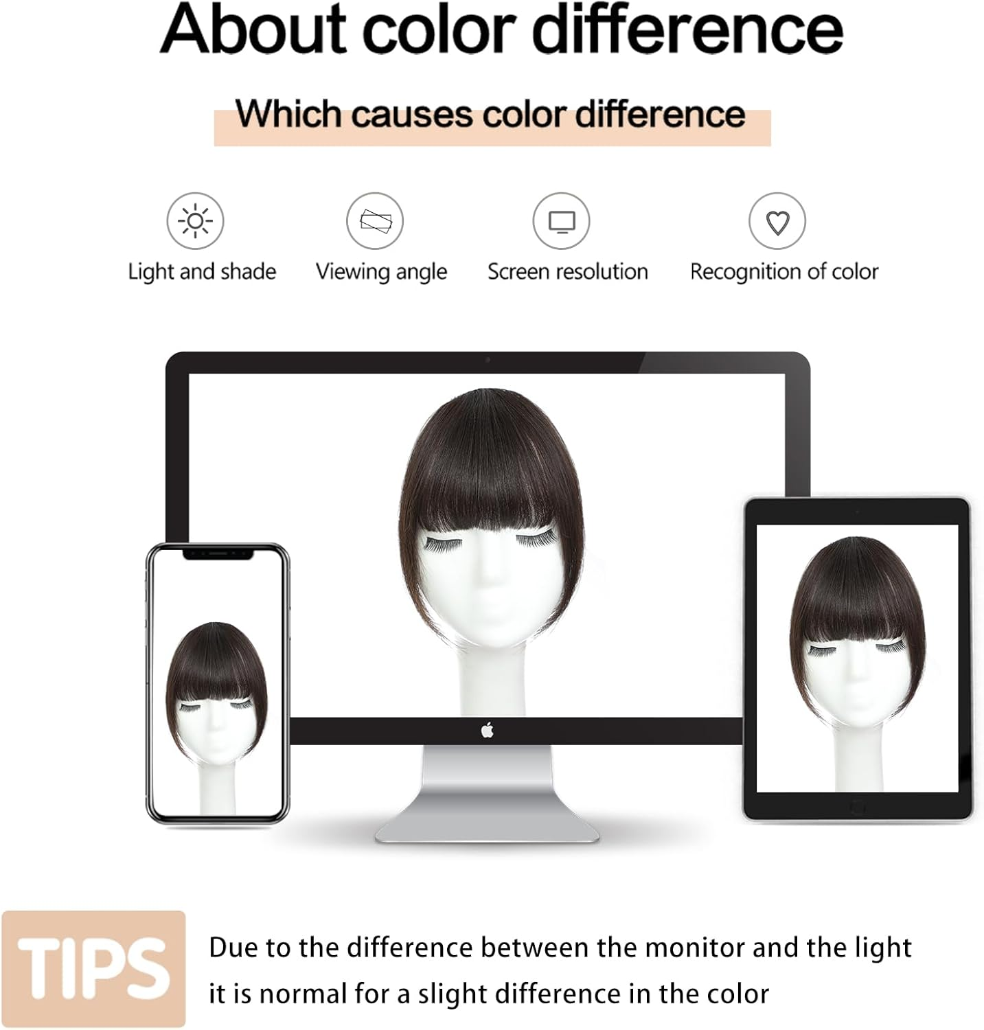 YBYMCAI Clip in Bangs - Dark Brown Human Hair French Curtain Bangs for Women - Clip on Bangs with Temples - Wig Hair Extensions for Daily Wear image number 4