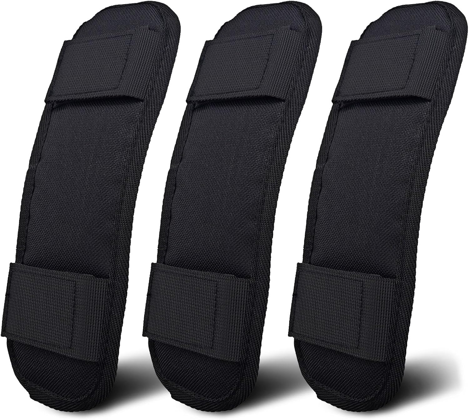 Huakaile 3 Packs Black Shoulder Strap Pad, Soft Bag Strap Cushion with Hook and Loop, Removable Backpack Strap Pads Replacement for Purse Guitar Crossbody Luggage Duffle image number 3