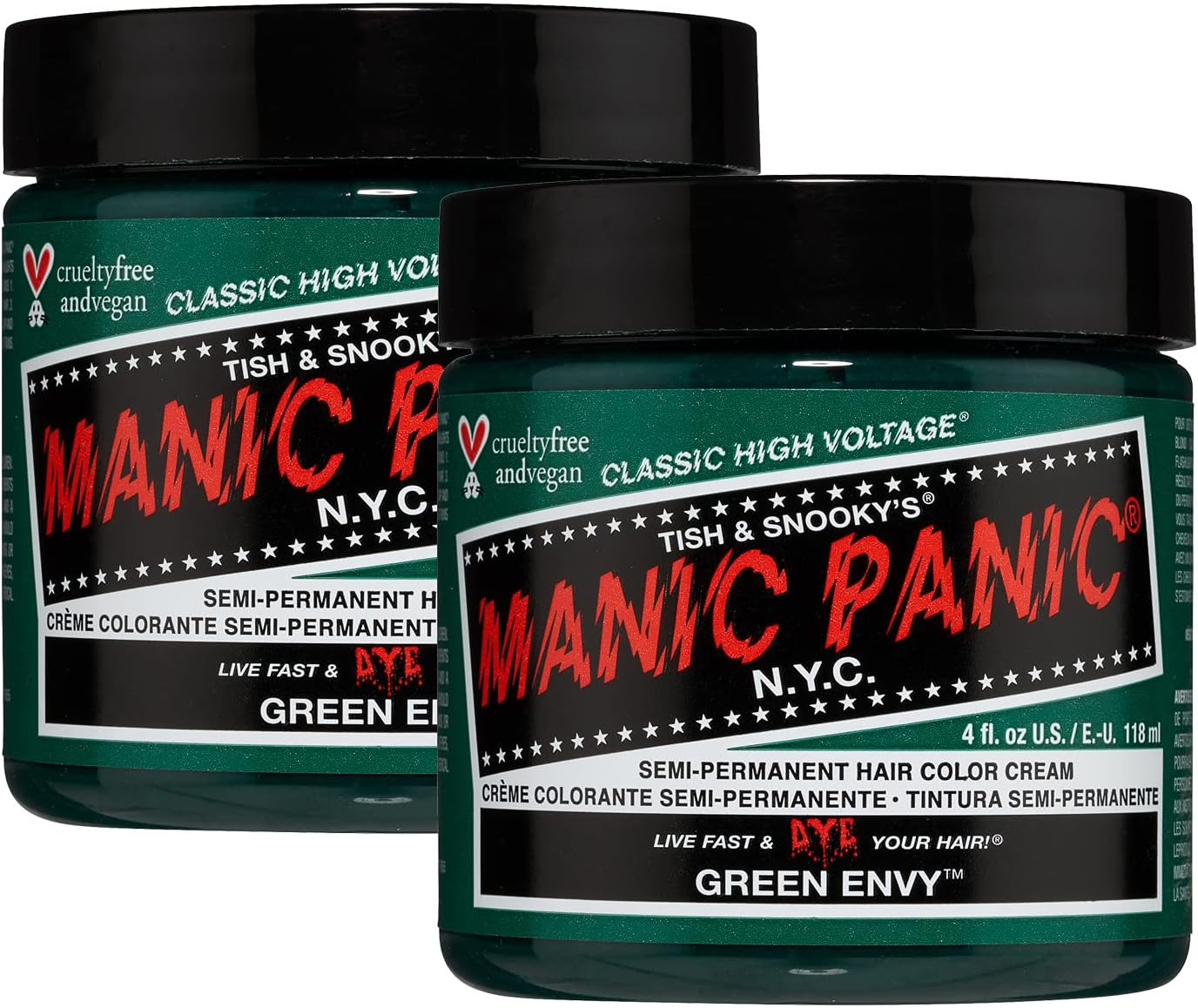 Manic Panic - after Midnight Classic Cream Vegan Cruelty Free Blue Semi Permanent Hair Dye - 2 X 118 Ml