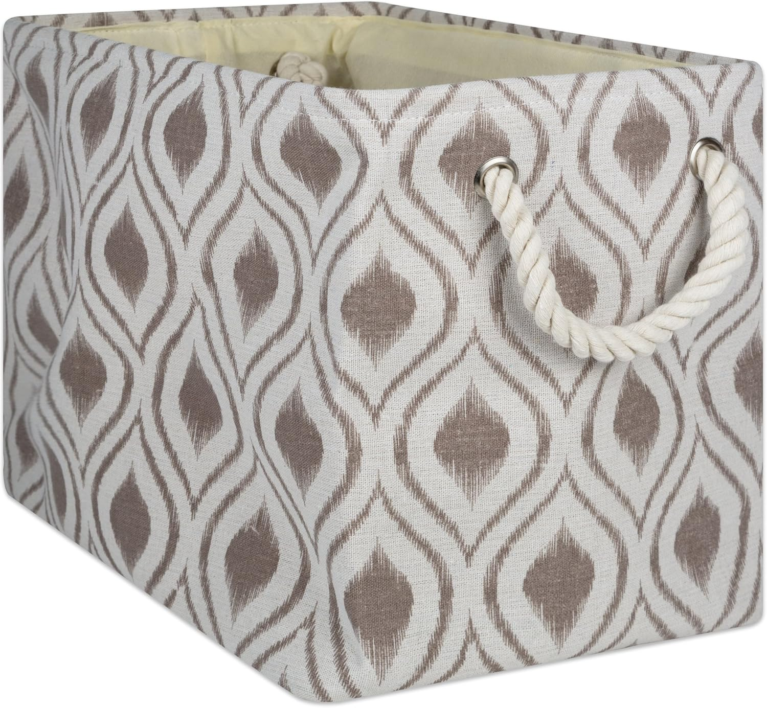 DII Polyester Container with Handles, Ikat Storage Bin, Large, Stone image number 4