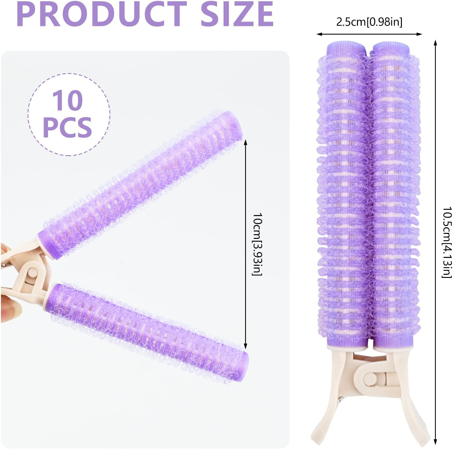Bekecidi Pack of 10 Volume Hair Root Clips Natural Fluffy Hair Volumiser Self-Adhesive Curlers Roller Hair Styling Tools for Women and Girls (Purple)