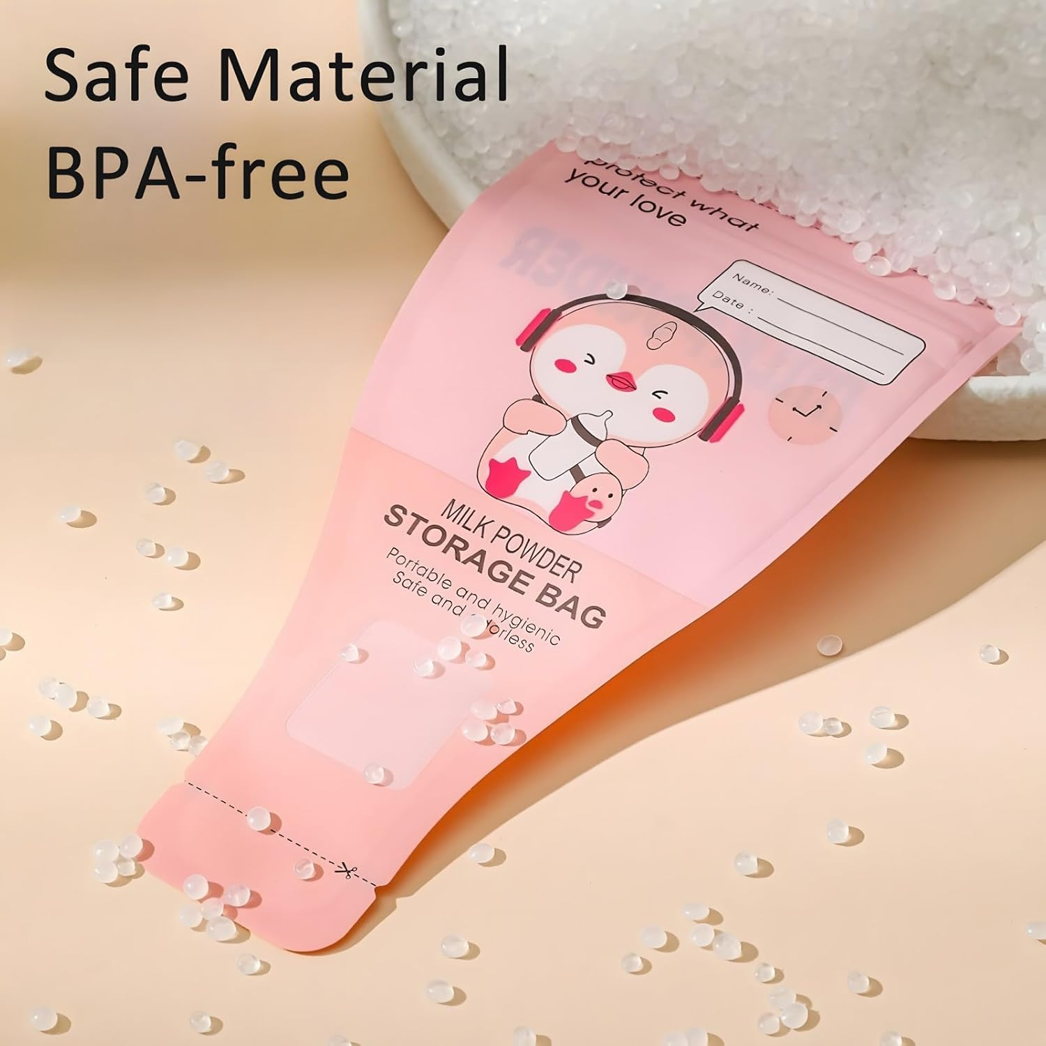 Baby Formula Storage Bags, 30 Pack Portable Milk Powder Dispensers, Bpa-Free Baby Formula Disposable Bags, Idea for Travel or On-The-Go (Pink) - Pink image number 2