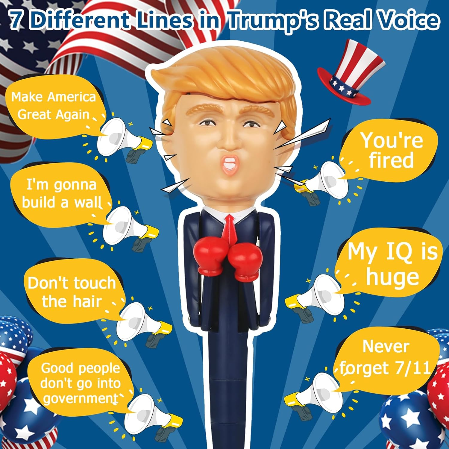 Trump Merchandise, Talking Trump Pen with Real Voice Funny Gifts for Men Donald Trump Gifts Novelty Gifts for Adults, Unique Gag Gifts Christmas Birthday