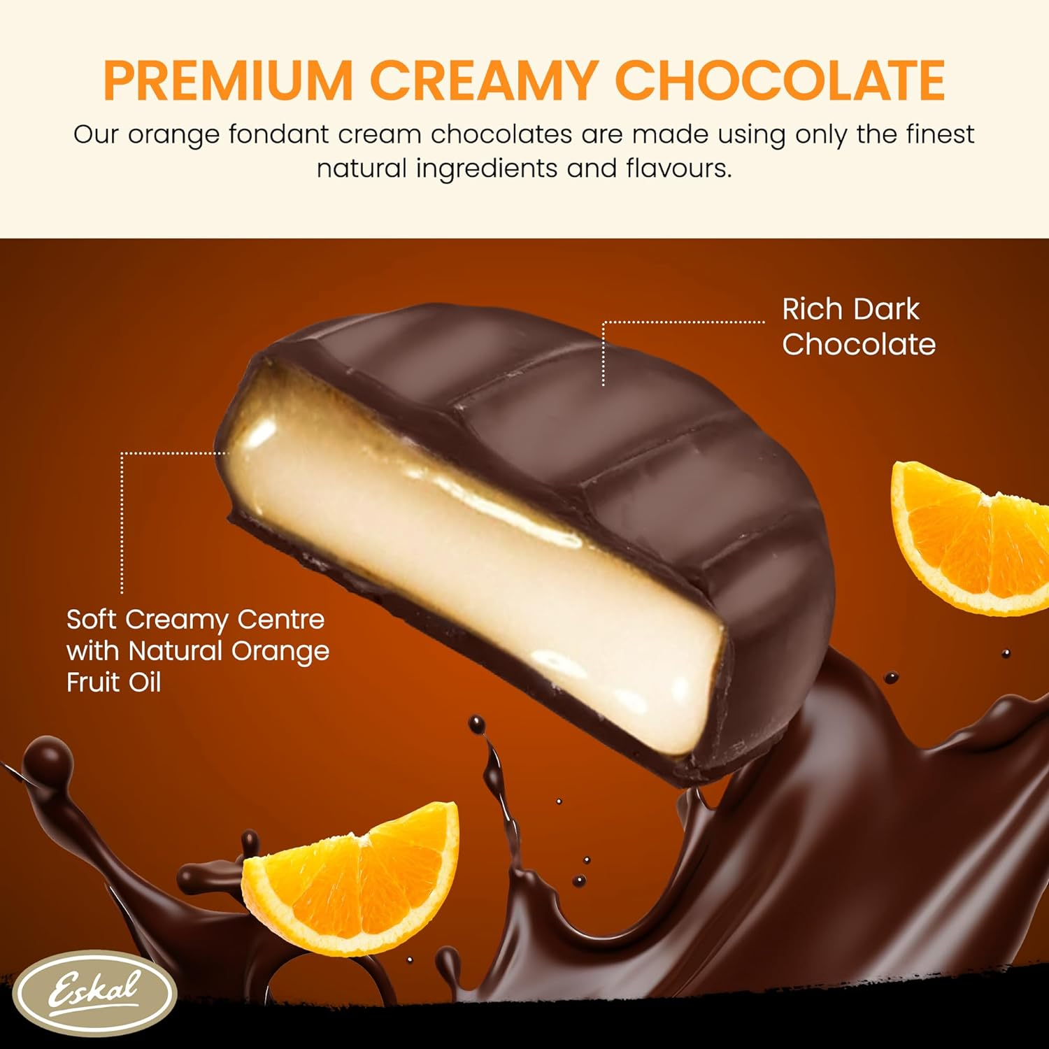 Eskal Orange Cremes Gift Box 150 G image number 3
