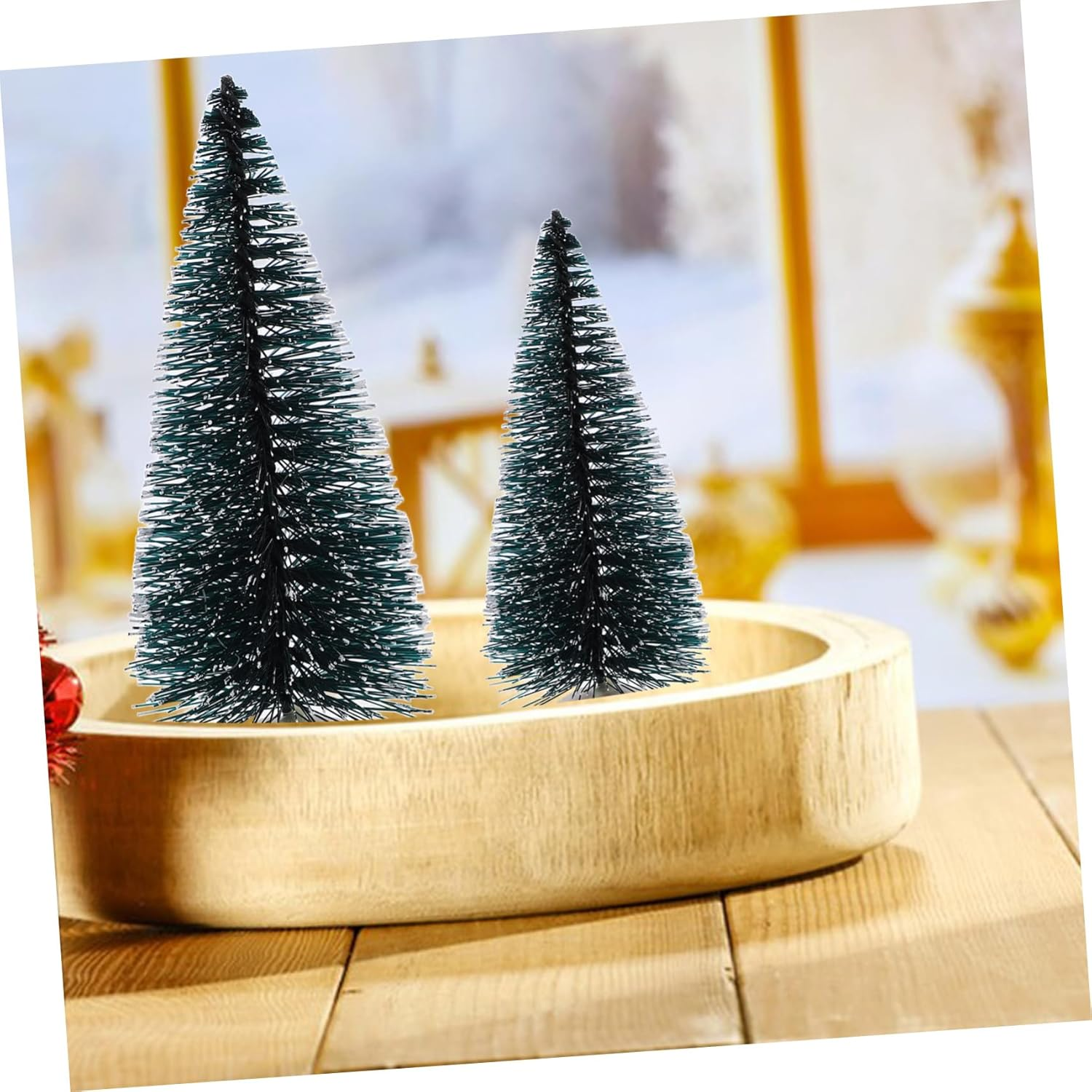 10Pcs Miniature Christmas Tree Ornaments Mini Christmas Tree Decoration for Desktop Favor and Indoor Festival Scene Decor image number 3