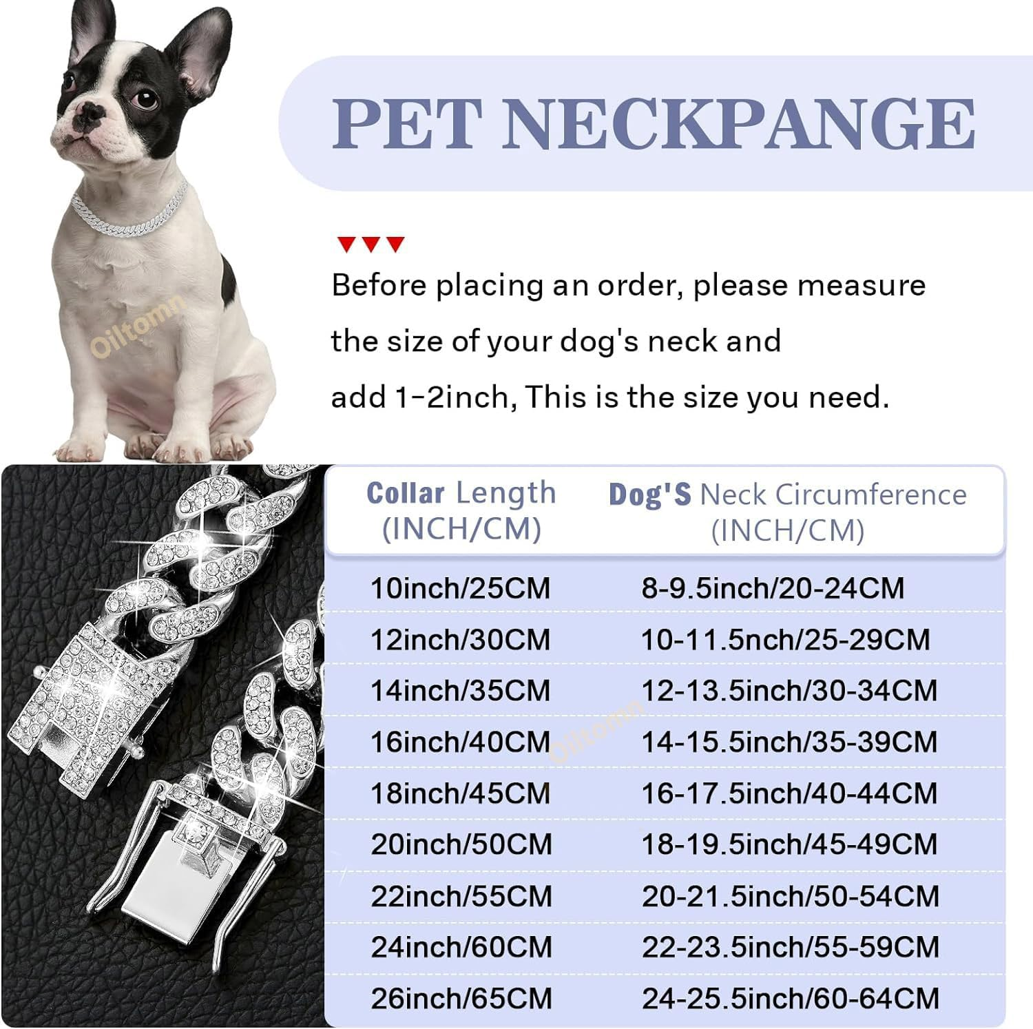 Diamond Cuban Link Dog Collar 13Mm Wide Dog Necklace Metal Cat Chain Pet Crystal Collar Jewelry Accessories for Small Medium Large Dogs Cats Silver Chain Collar (16Inch) image number 3