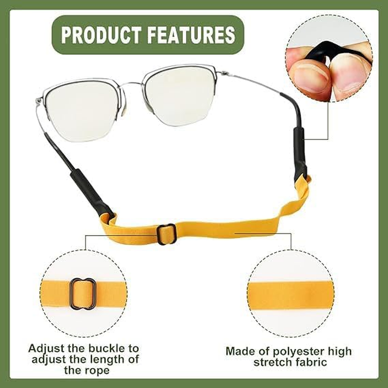 Glasses Strap Sunglasses Strap Glasses Chain Adjustable Eyeglasses Retainer Strap, Glasses Straps Holder Anti-Slip, Glasses String Cord Universal Eyewear Holder for Men Women 8 Pack image number 5