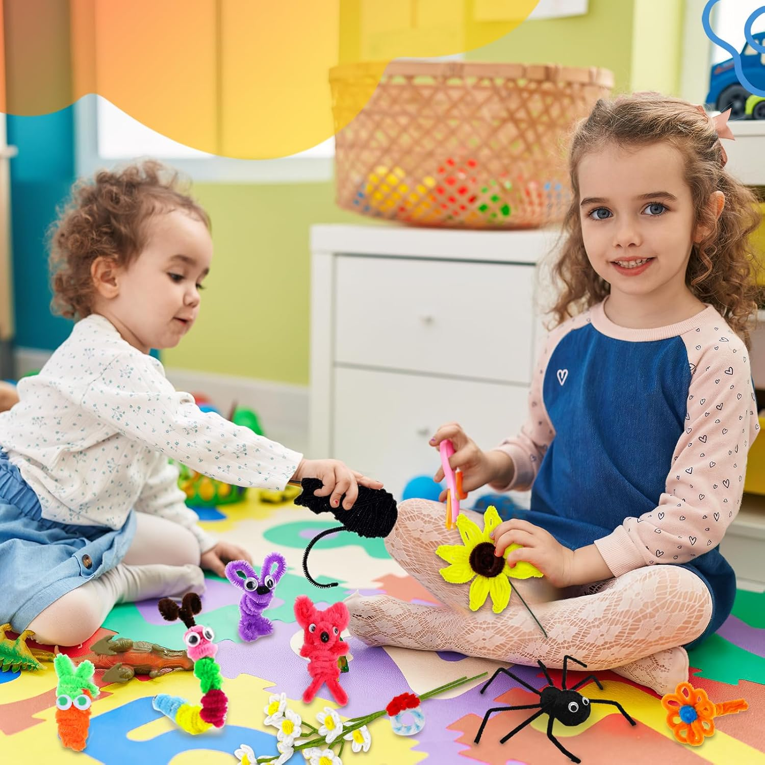 Caydo 200 Pieces Extra Thick Pipe Cleaners Craft Supplies 20 Colors Chenille Stems for Kids Craft Projects and Decoration (9 Mm X 30Cm) image number 5