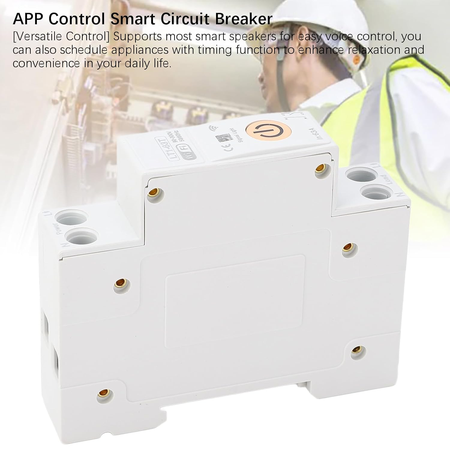 LT1 63T Smart Switch Circuit Breaker Touch Control Power Metering Timer Relay 63A Timer Voice Remote Control Energy Monitor for APP Control for Home Office Factory image number 2