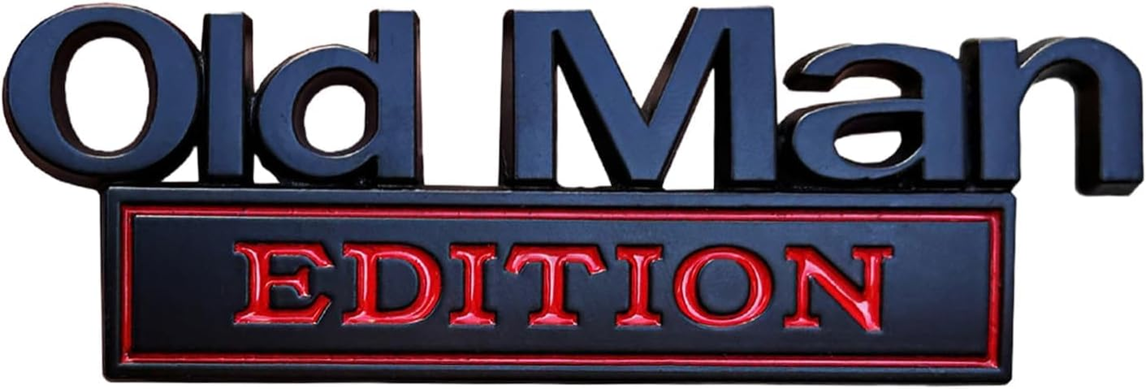 2Pcs Old Man Edition 3D Metal Car Emblem - Heavy Duty Badge for Truck, SUV, Jeep & Off-Road Vehicles, Automotive Stickers Nameplate for Fender, Tailgate, Bumper (Silvery Black)