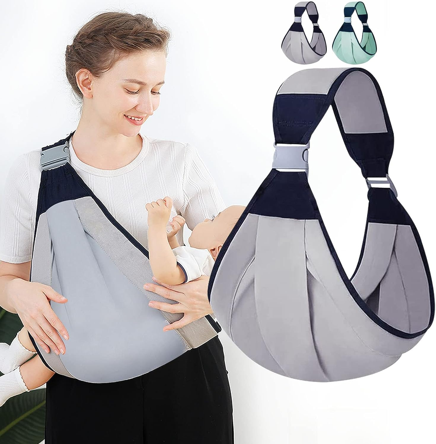 Uandhome Baby Carrier, Adjustable Hip Seat Carrier for Toddler, Baby Wrap Sling, Nursing Holder, Carrying 45 Lbs (Grey) image number 4