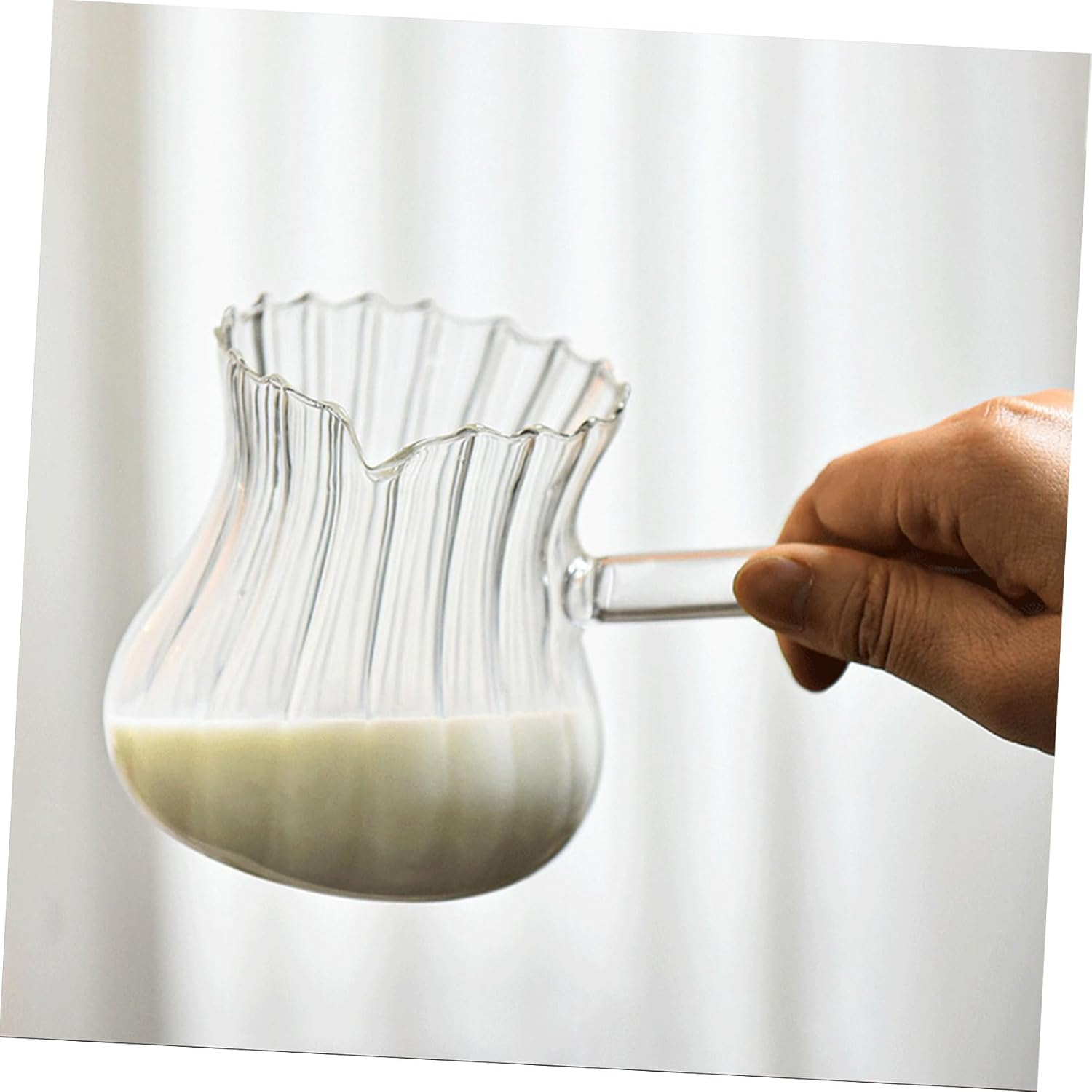 IMIKEYA Milk Cup Turkish Coffee Maker Tea Milk Espresso Creamer Housewarming Butter Melting Pot Beverage Serveware Coffee Pitcher Mug Milk Frother Cup Pull Flower Cup Vintage Glass image number 5