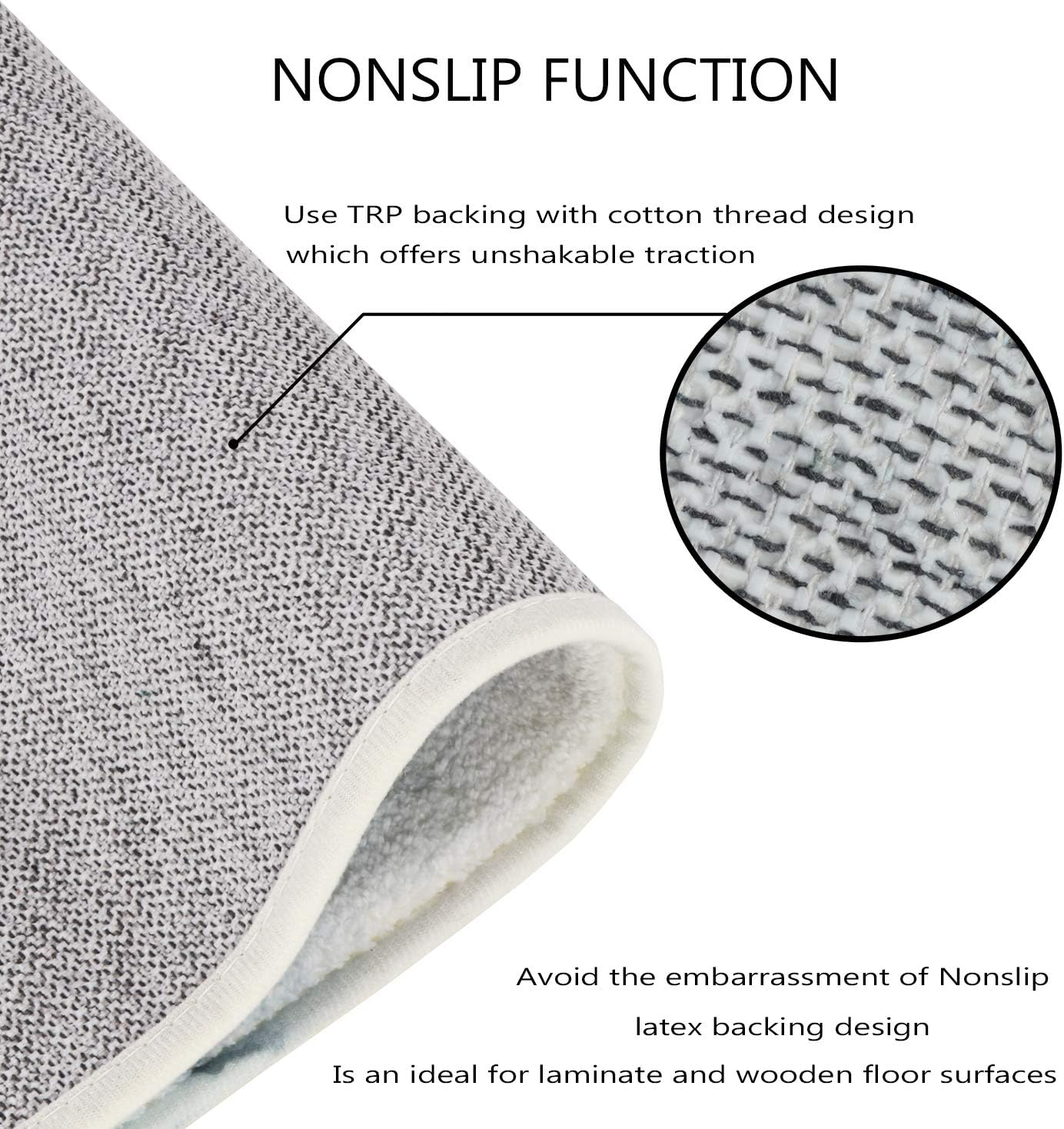 Lahome Marble Pattern Area Rug - 3' X 5' Faux Wool Non-Slip Area Rug Accent Distressed Throw Rugs Floor Carpet for Living Room Bedrooms Laundry Room Decor (3' X 5', Blue) image number 3