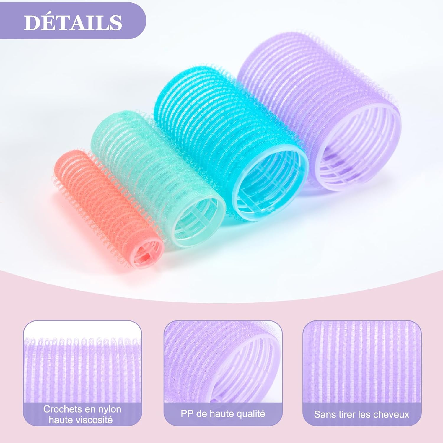 Set of 32 Hair Rollers, 18 Pieces Self-Gripping Hair Rollers with 12 Clips and 2 Combs, Large Hair Curlers for Long, Medium, Short Hair image number 6