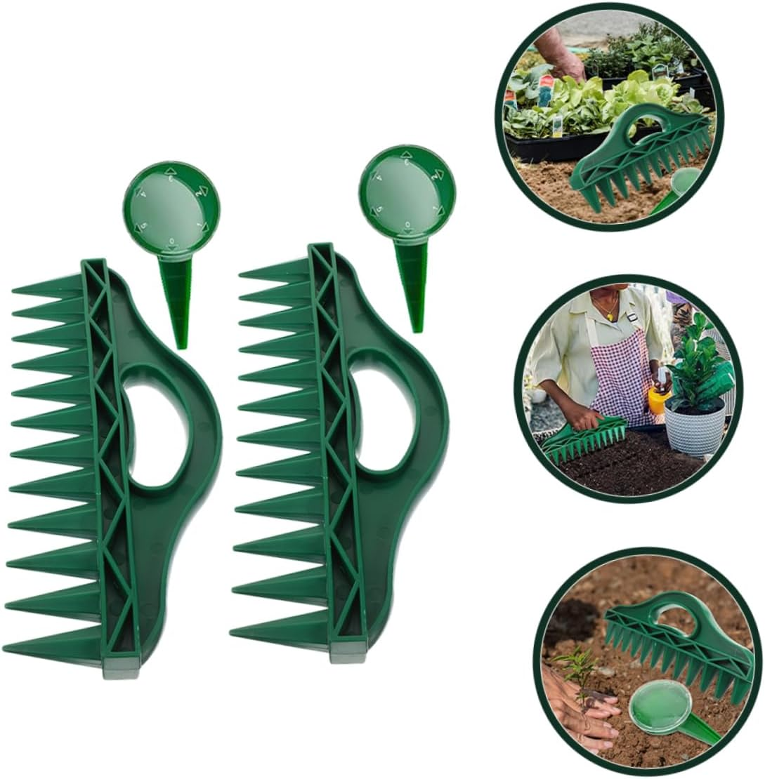 2Sets Garden Dibber Planting Dibber Gardening Tool Handheld Soil Digger Hole Punch Practical Planting Tool image number 6
