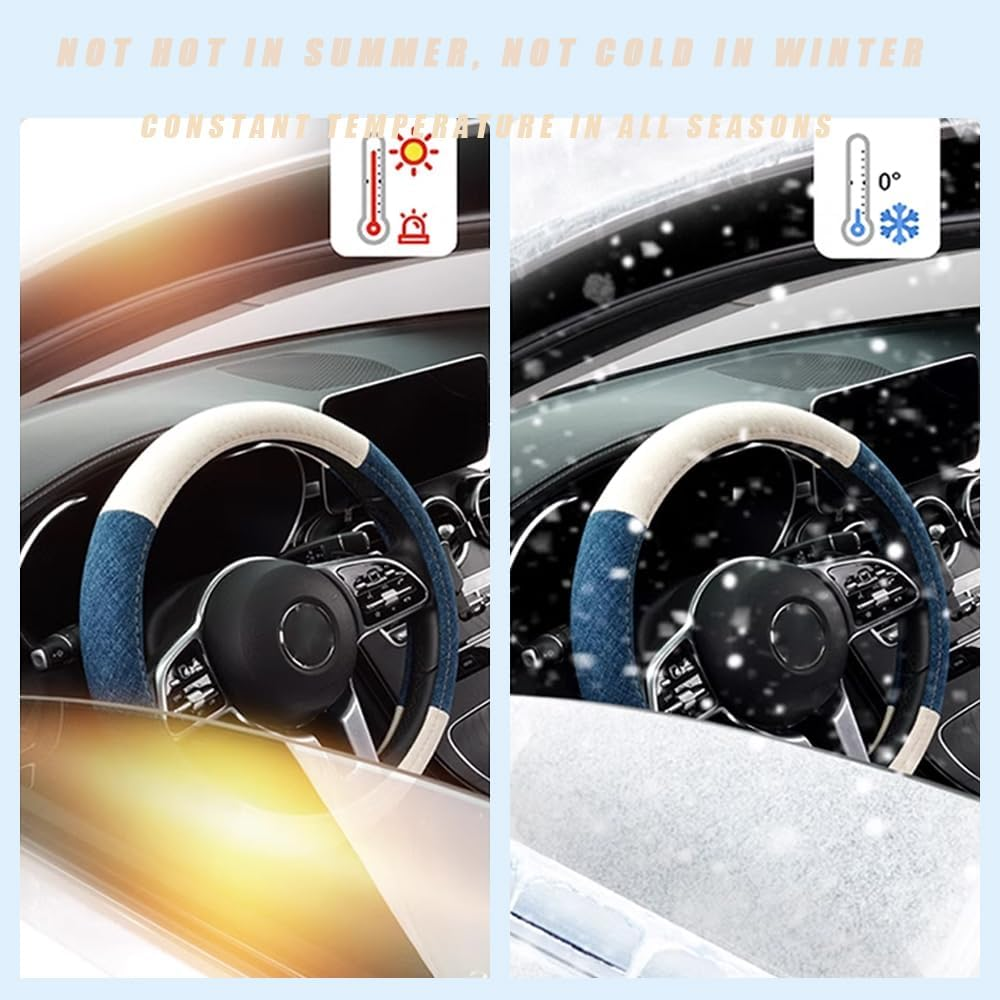 For Mazda 3 Mazda 6 2009 2010 2011 2012 2013 2014 2015 2016 2017 Flax Car Steering Wheel Cover,Breathable Car Steering Cover,Car Steering Wheel Shell,Steering Wheel Outer Cover