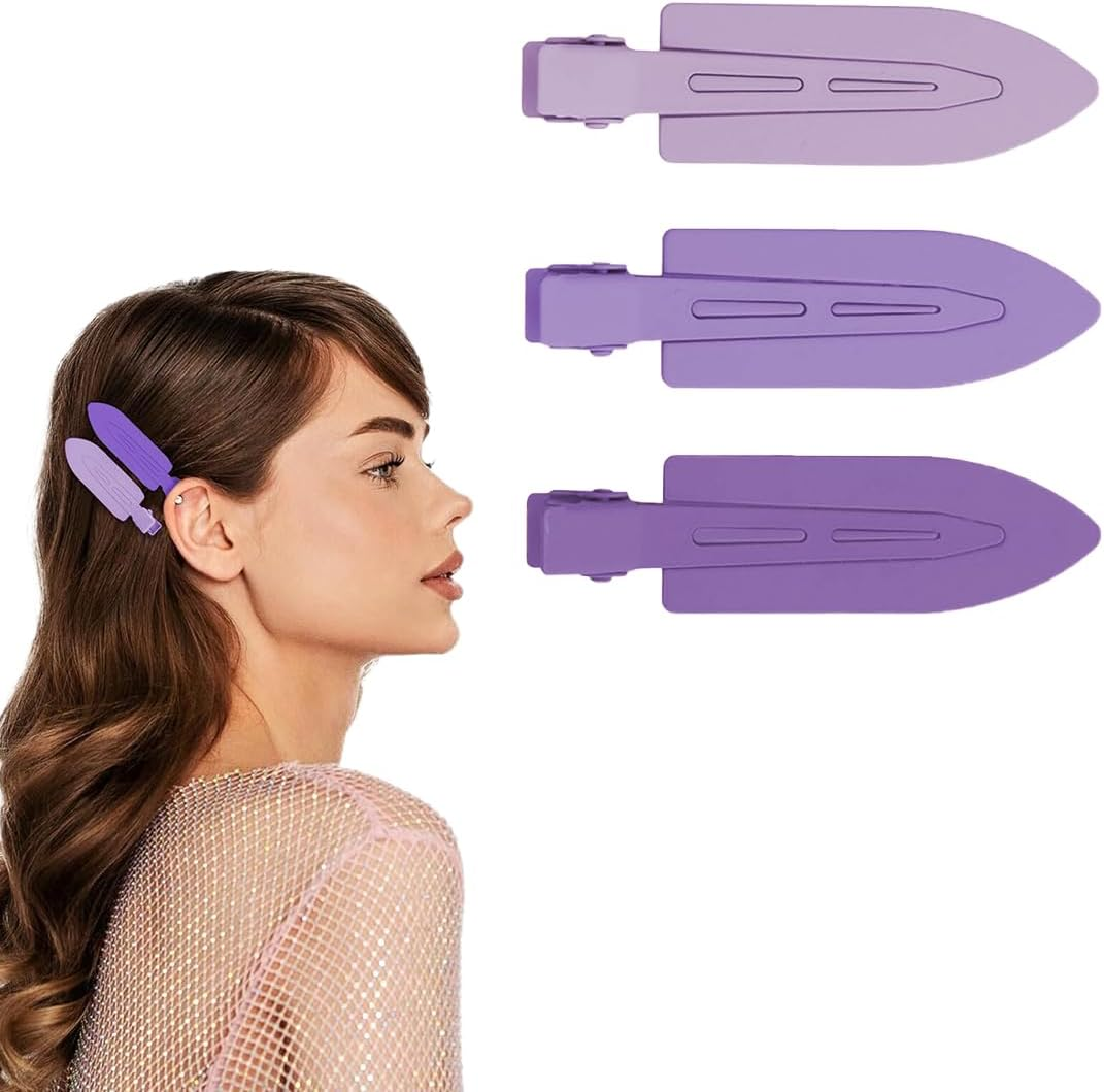 GGUFAY Gradient Hair Clip 9 Pieces Hair Clips Simple Y2K Headpiece with round Hair Accessories Gradient 3 Colors (Purple) image number 3