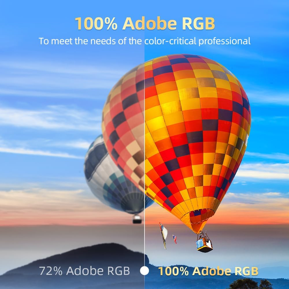 EVICIV 15.6" 4K Portable Monitor UHD 3840X2160 HDR USB-C Display, 100% Adobergb, 400Nits, IPS Screen with Freesync, Type-C/Hdmi, VESA Mount & Smart Case &ndash; Slim External Screen for Laptop/Phone/Console image number 6