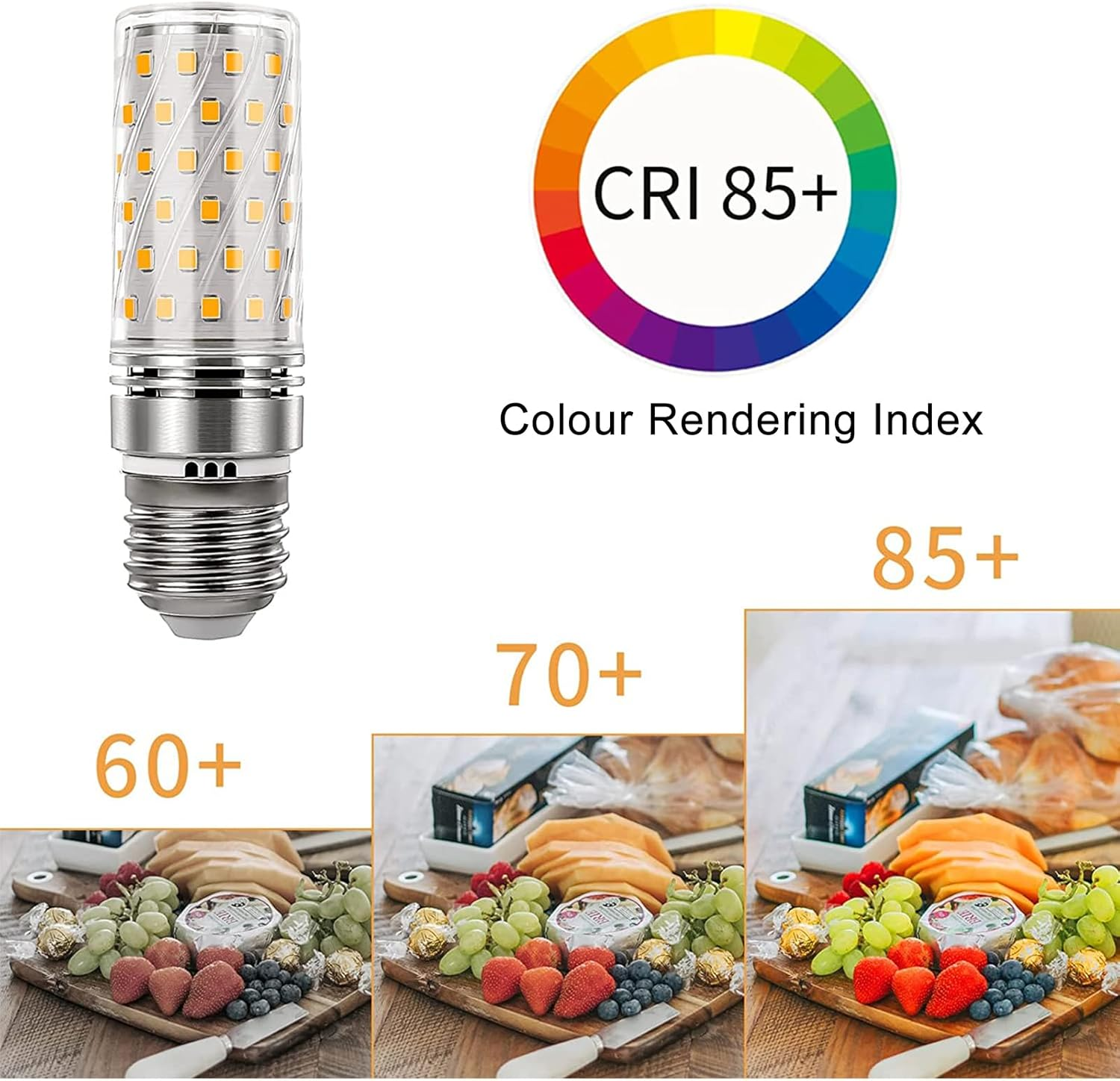 MATCHEASY E27 LED Corn Bulb 7W (75W Halogen Equivalent), Warm White 3000K, 950LM, CRI80, AC100-265V, Non-Dimmable Edison Screw Light Bulbs for Home Indoor Lighting, 2-Pack image number 6
