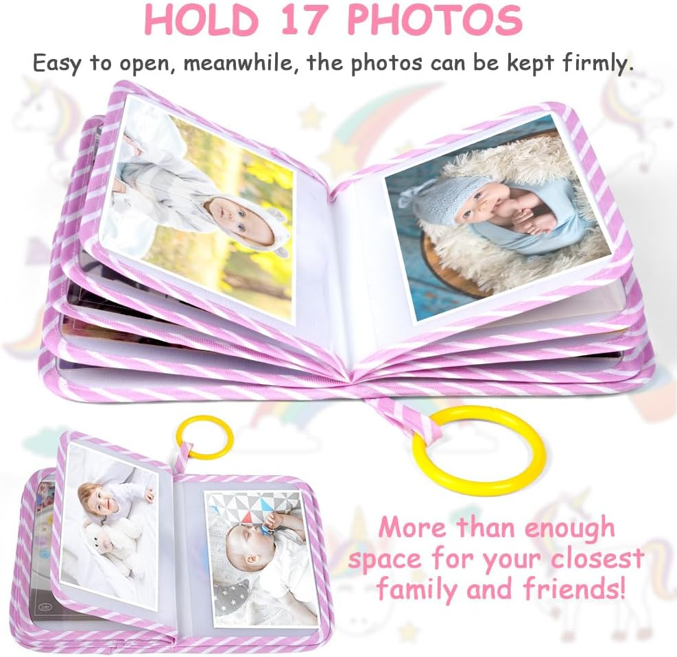 Baby Photo Album, Memory Book Photo Book, Baby Memory Book, Soft Fabric Photo Book for Newborns, Toddlers and Children, My First Photo Book for Family Newborns (Unicorn)