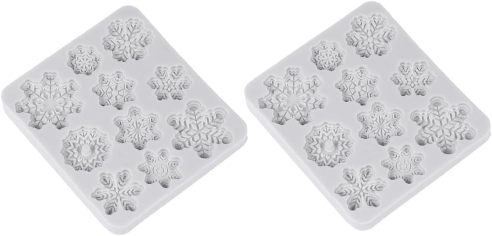2Pcs Christmas Snowflake Cake Molds DIY Silicone Molds for Cookies Decorations image number 4