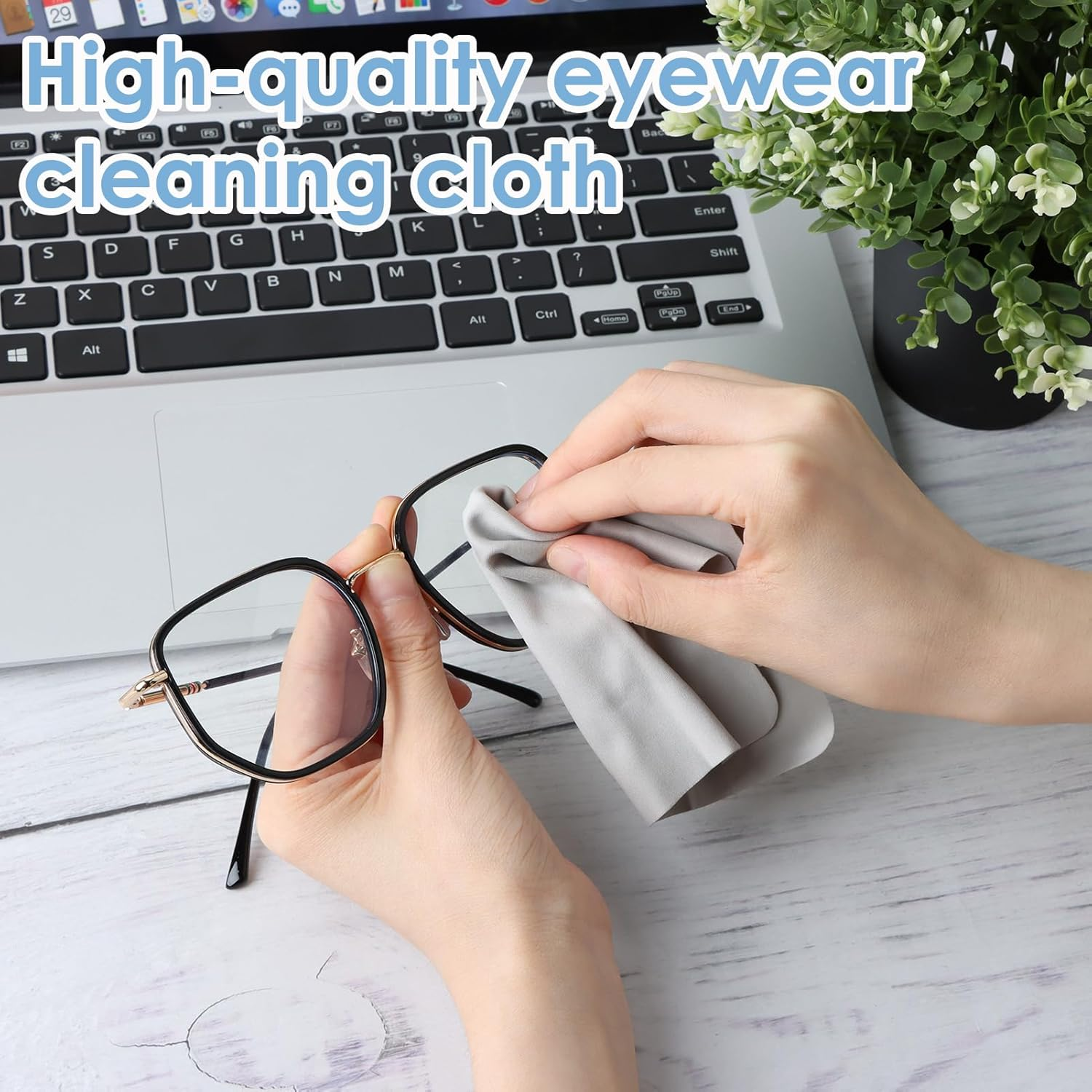 Microfiber Cleaning Cloth for Glasses, Premium Fiber Wipes for Glass Phone Computer Camera Screen Lens, Durable Reusable Absorbent Wiped No Streaks Lint Eyeglass Lens Cleaner(6 Pcs, Grey) image number 6