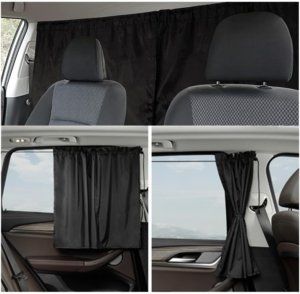Sun Shade Side Window Covers, Car Divider Privacy Curtains, Car Window Cover Detachable Car Seat Partition Curtain Car Camping Curtains Privacy Protection Curtains for Travel Camping Nap Sleeping image number 3