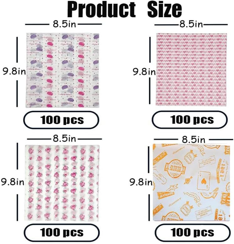 100 Sheets Food Grade Wrap Paper, Mixing Colors, Coated Paper, FOOD_WRAP, Food Wrapping, Pad Bottom of Baskets/Plates, Greaseproof image number 5