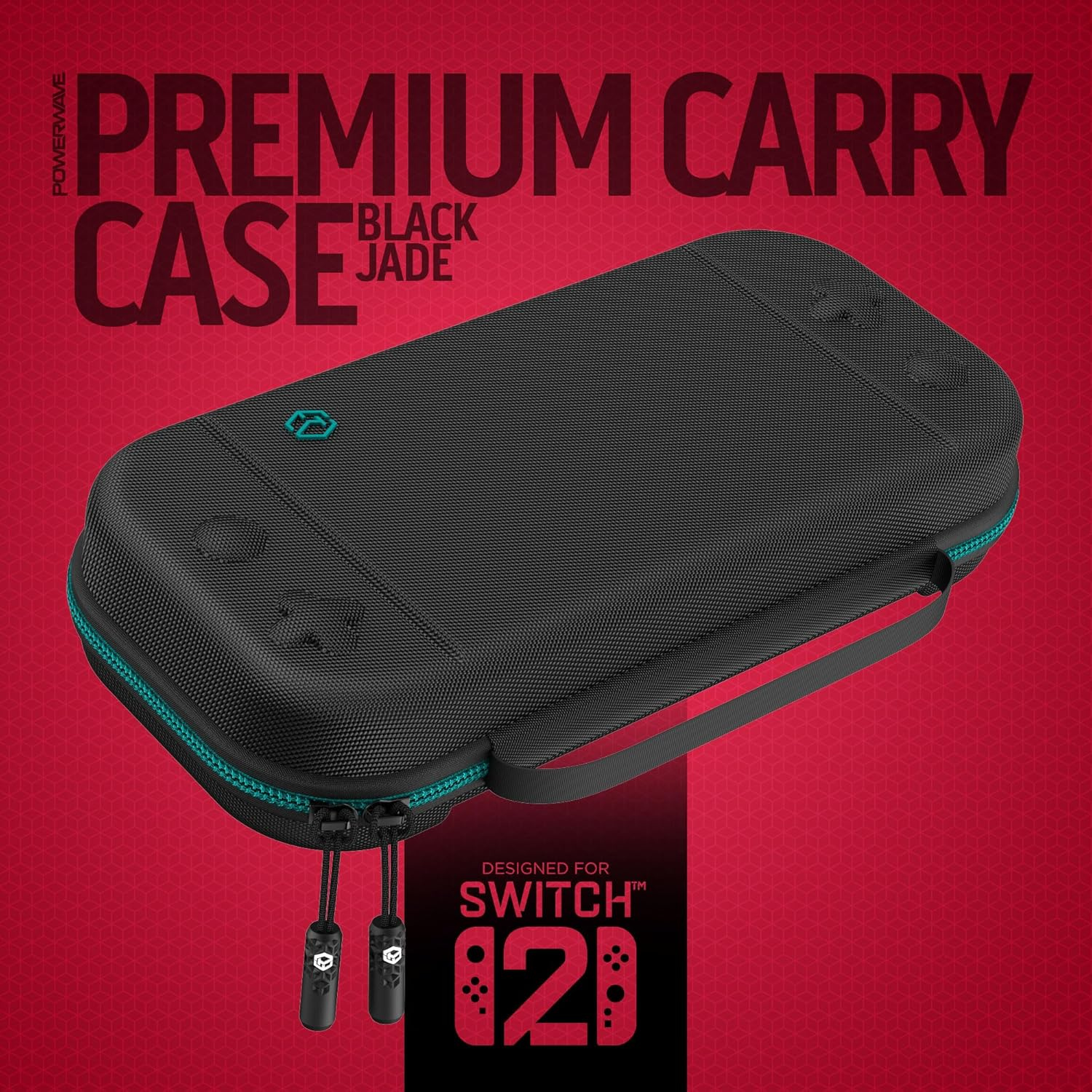 Powerwave Premium Carry Case Black Jade for Nintendo Switch 2, Durable Protective Hard Shell, 30 Game Cartridge Slots, Mesh Pocket, Portable Travel Storage Case image number 3