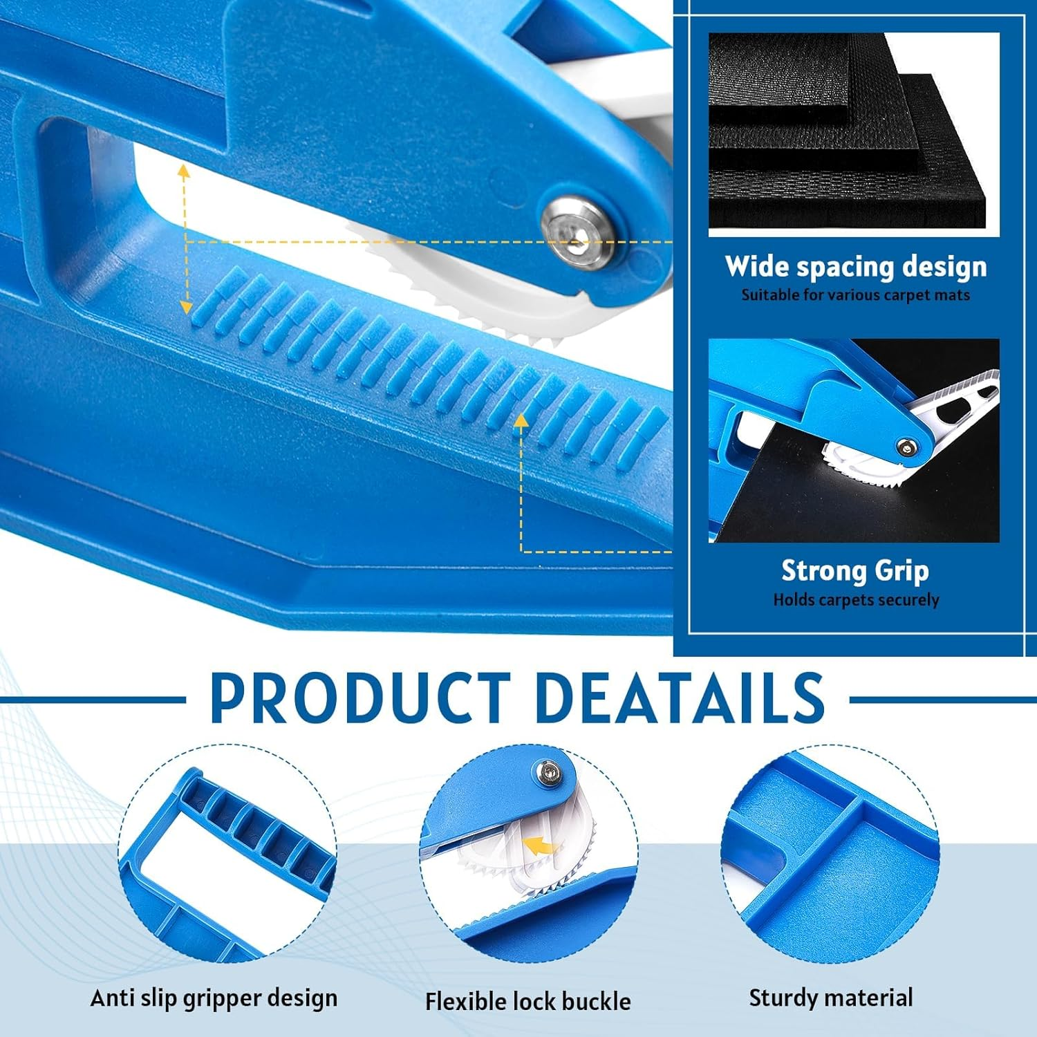 Mat Movers Tool, 2 Pcs Mat Grippers for Horse Stall Mat for Livestock, Thick Rubber Mat for Floor, Gym Floor Mat, Trailer Mat, Heavy Duty Stall Mat Handlers, Effortless Mat Puller for Tack Room, Barn image number 6