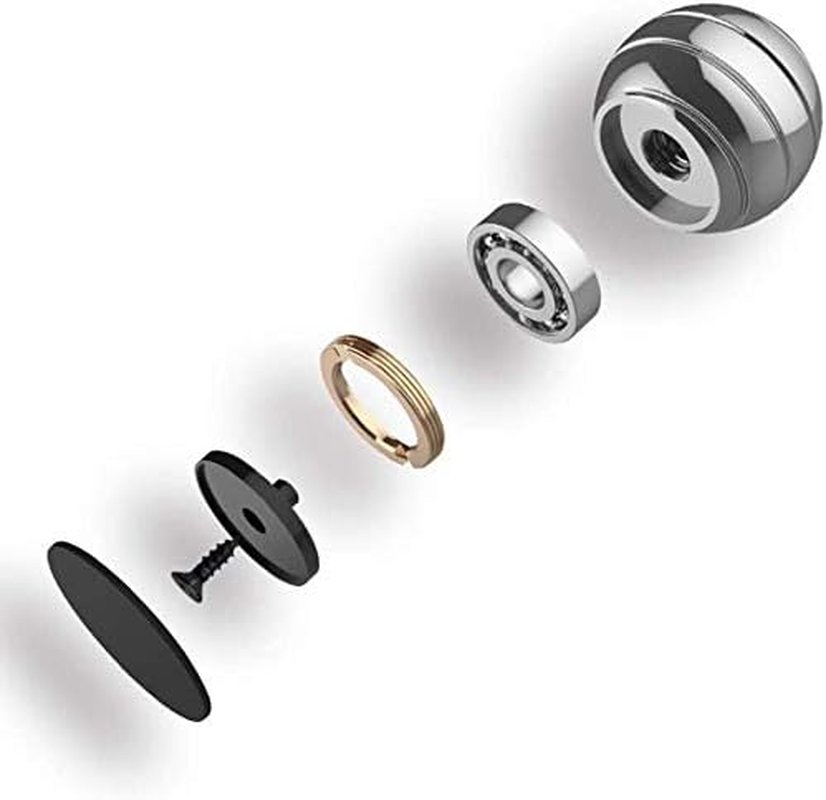 Dblosp Kinetic Desk Toys,Full Body Optical Illusion Fidget Spinner Ball,Gifts for Men,Women,Kids 1.5" Size (Silver) image number 3