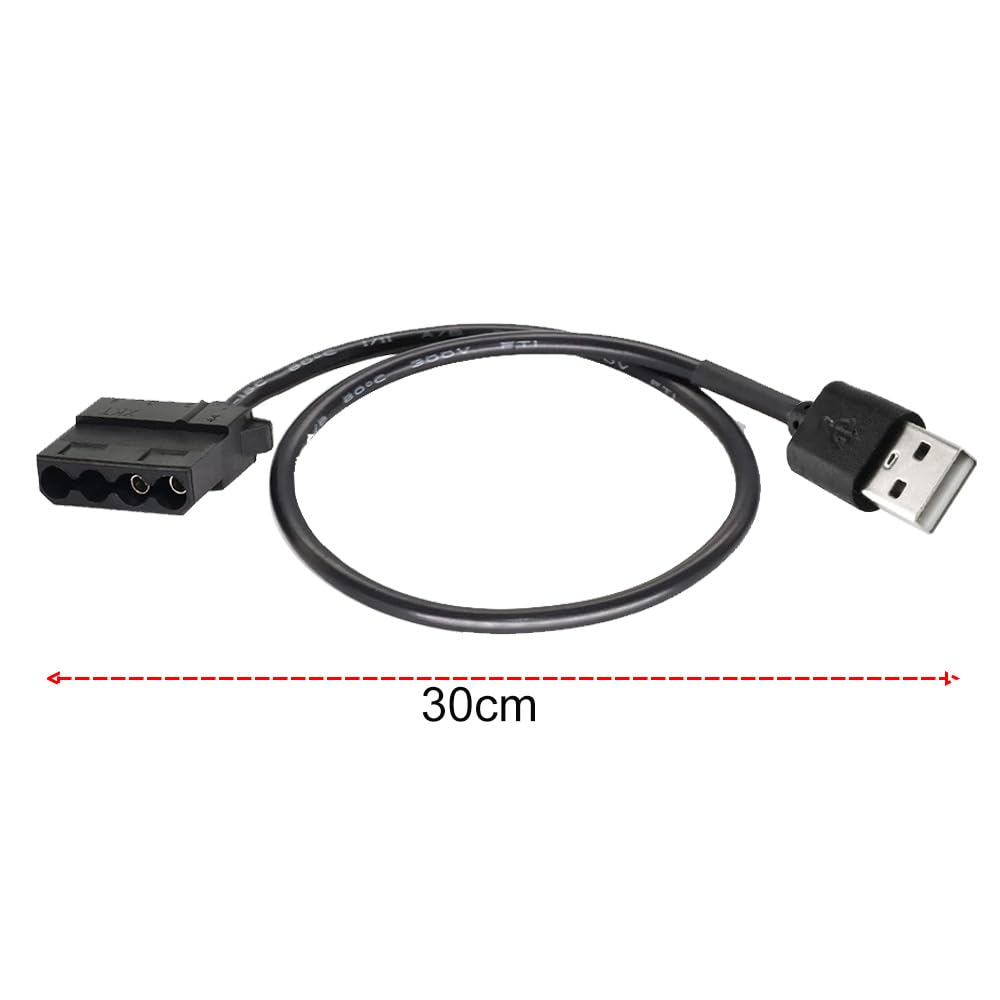 Gebildet Usb to 4 Pin Case Fan Adapter Connector Cable,Usb 4-Pin Molex Cable 4Pcs USB to 4-Pin Molex PWM 5V USB Sleeve Fan Power Adapter Cable
