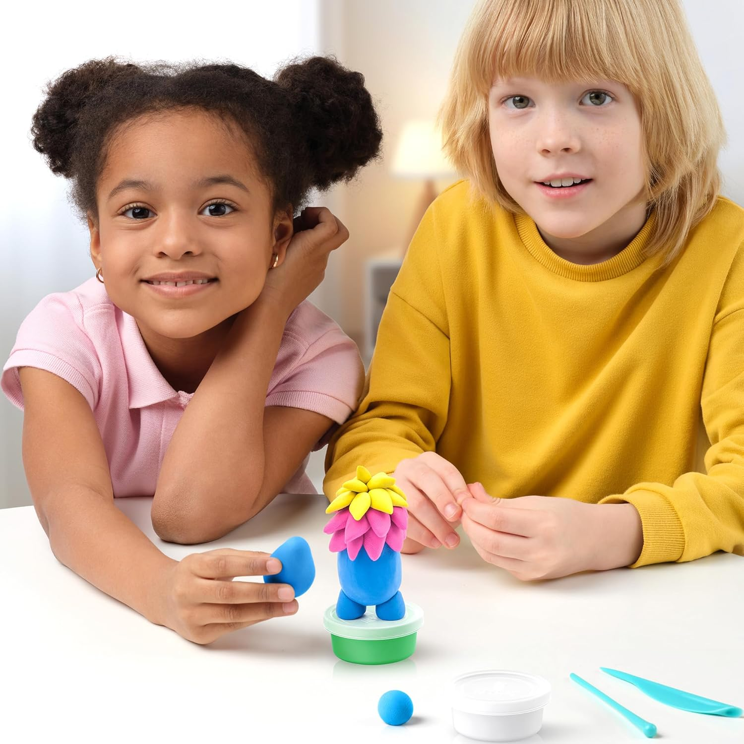 Hey Clay Monsters Set &ndash; 15 Cans Air Dry Clay with Sculpting Tools & Interactive App Instructions &ndash; Fun Modeling Kit for Kids Ages 4-8 image number 3