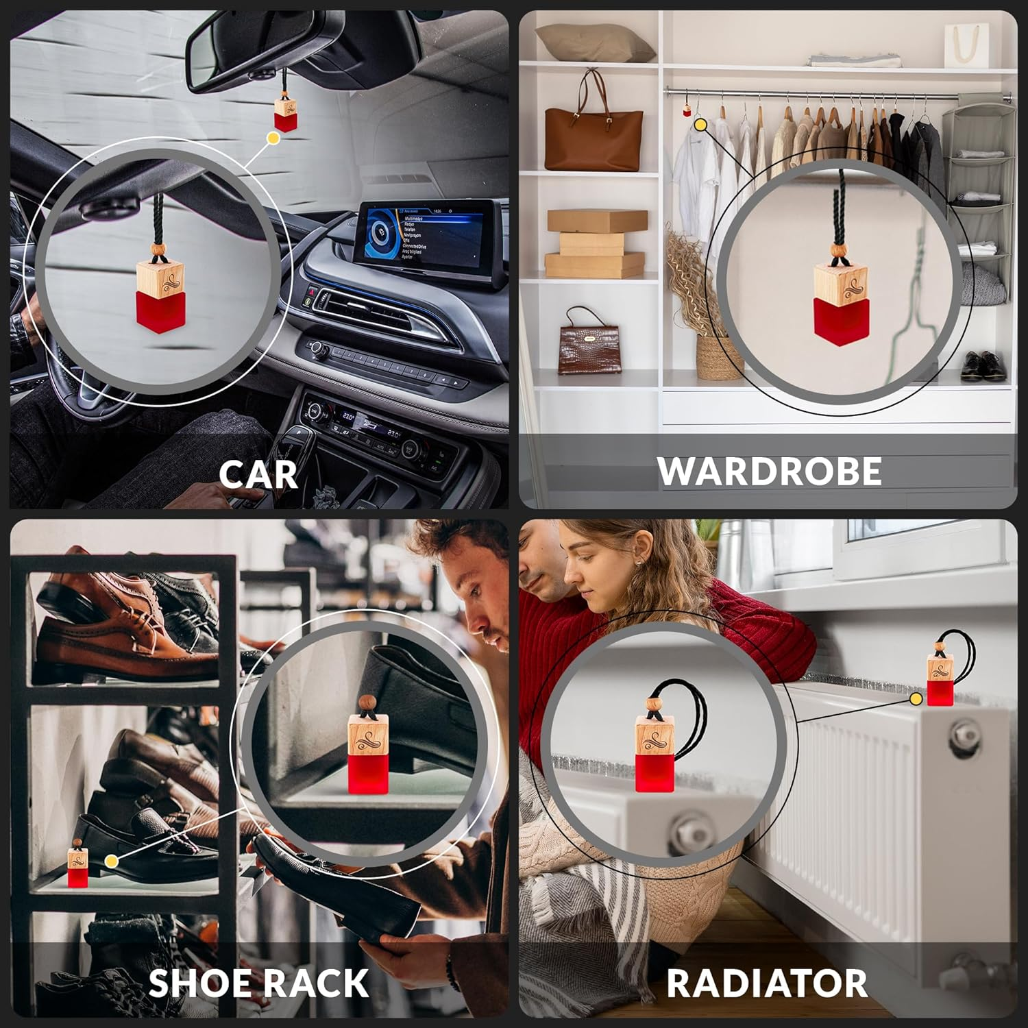 Black Opium Car Air Freshener for Women | Perfume Style Car Scents Air Freshener with Vent Clip | Strong Car Perfume Air Freshener | Car Accessories for Women - Opio Car Scent Air Freshener by Perfa image number 6