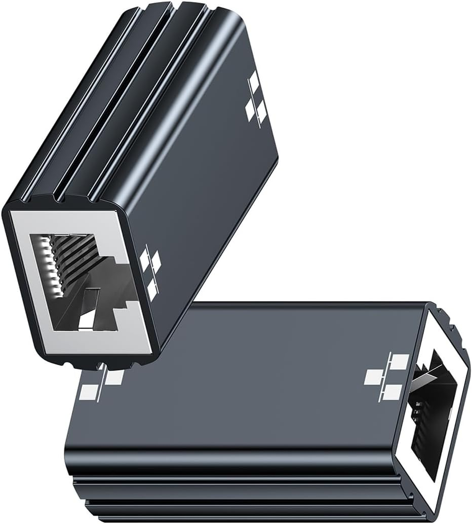 Hexchuang Ethernet Coupler Female to Female, Premium Ethernet Extender, 1000Mbps Extender Adapter LAN Connector for Cat8 Cat7 Cat6 Cat5 Cat5E Cable, 100M Distance High Speed Connector 2Pack image number 2