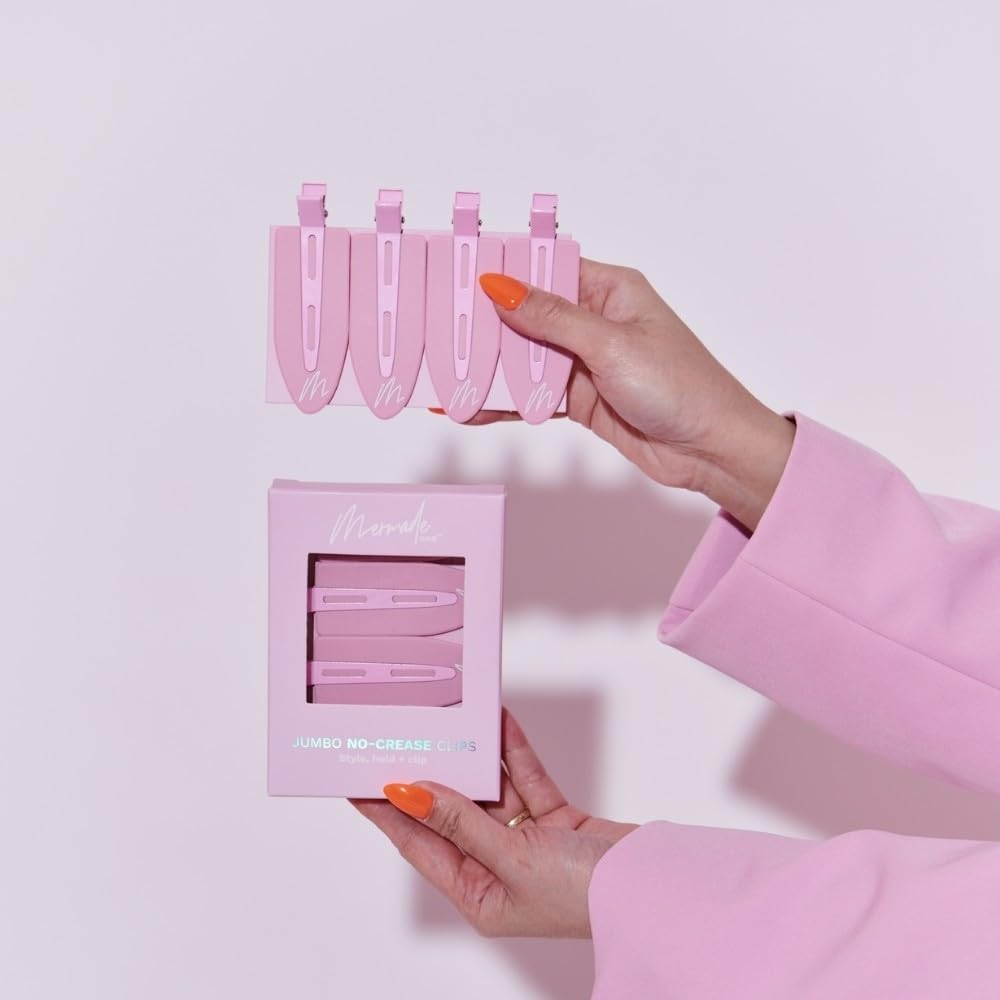 Mermade Hair Jumbo No-Crease Clips 4-Pieces, Pink image number 2