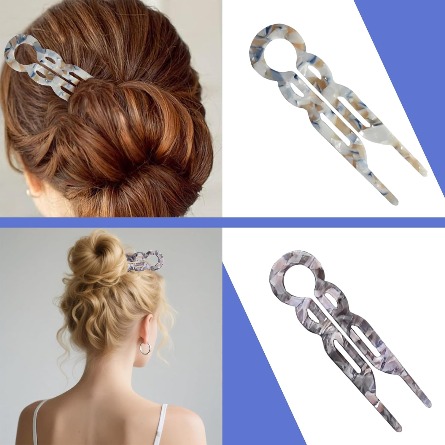 Tzylomirx 3 Pcs Lialys Hairpin - Prestige Hair Pin, U Shaped Lialysoff Hair Pins, French Hair Pin for Thick Hair, Hair Accessories - A-2 image number 5