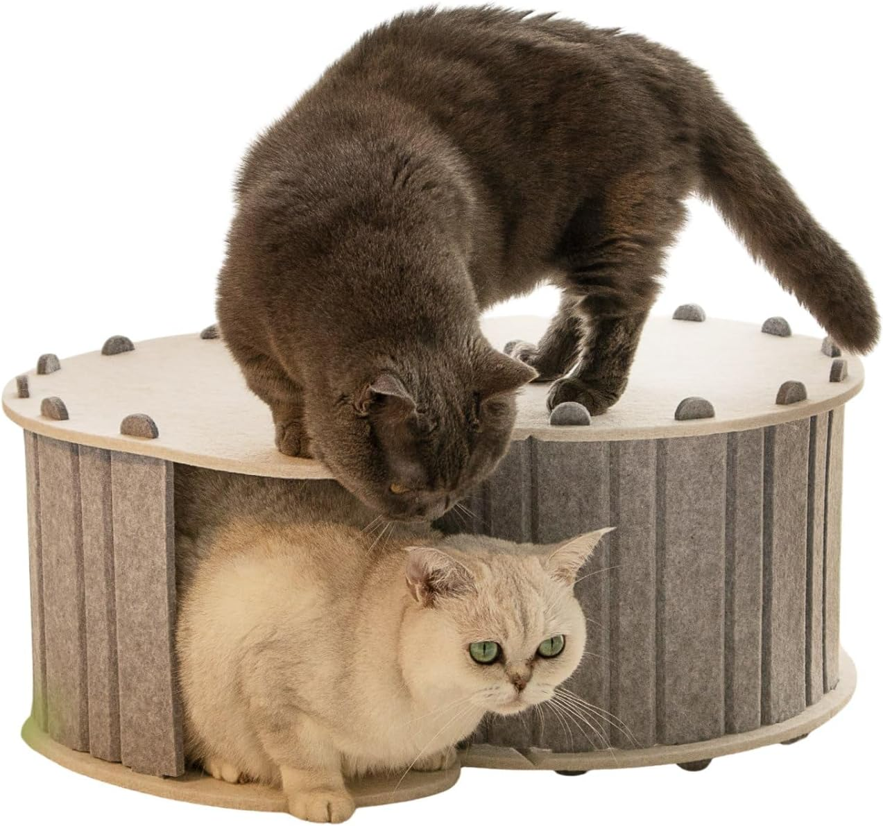 MSBC Cat Claw Sharpener, Felt House for Dogs, All Seasons, Flocked Labyrinth, CC Tunnel, Assembleable, Cute, Lightweight, Durable, Convenient Storage, Size 23.2 X 15.7 X 9.8 Inches (59 X 40 X 25 Cm image number 2