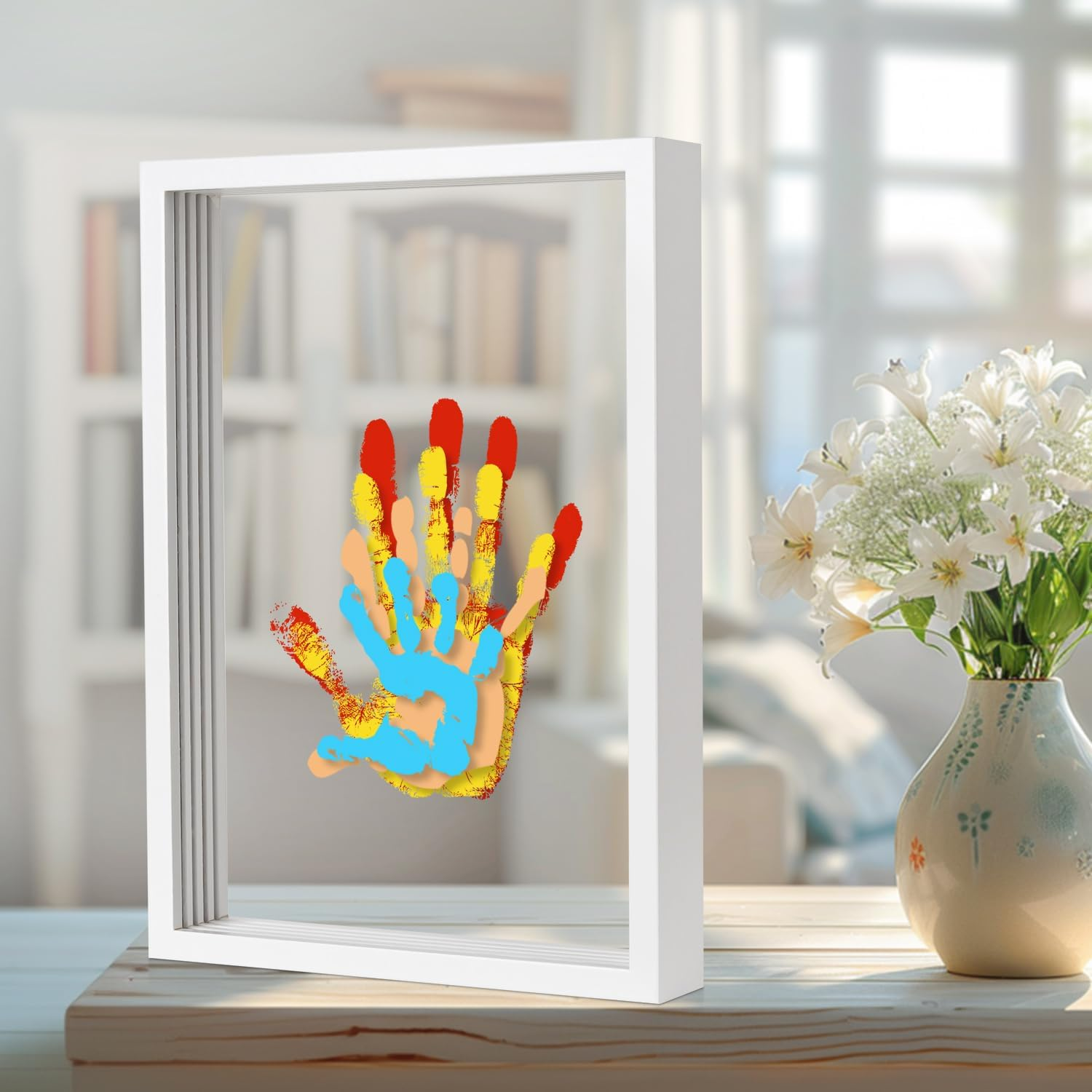 Family Handprint Kit, DIY Baby Hand and Footprint Keepsake - New Parent Gifts Ideas with Baby-Safe Paint and 4 Sheets image number 4