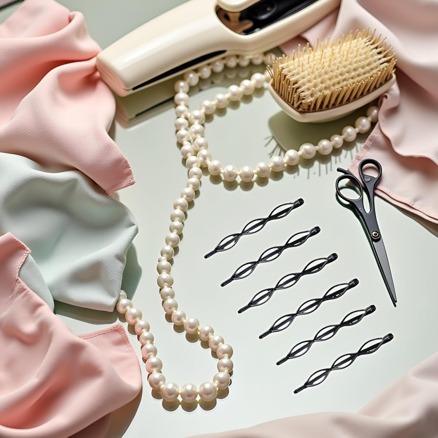 Mini Hair Pins, Vintage Hair Pins Black Invisible Bangs Clips for Women and Girls, Decorative Wedding Hair Accessories, Pack of 12 image number 1