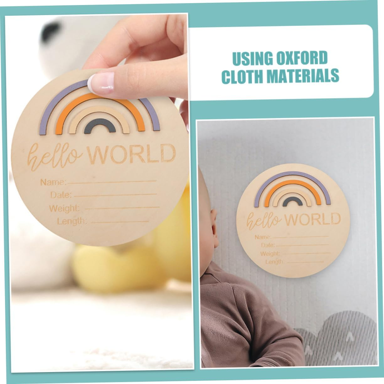 2Pcs Wooden Milestone Cards Monthly Milestone Cards for Months Signs for Nursery Decor and Birth Announcement image number 5