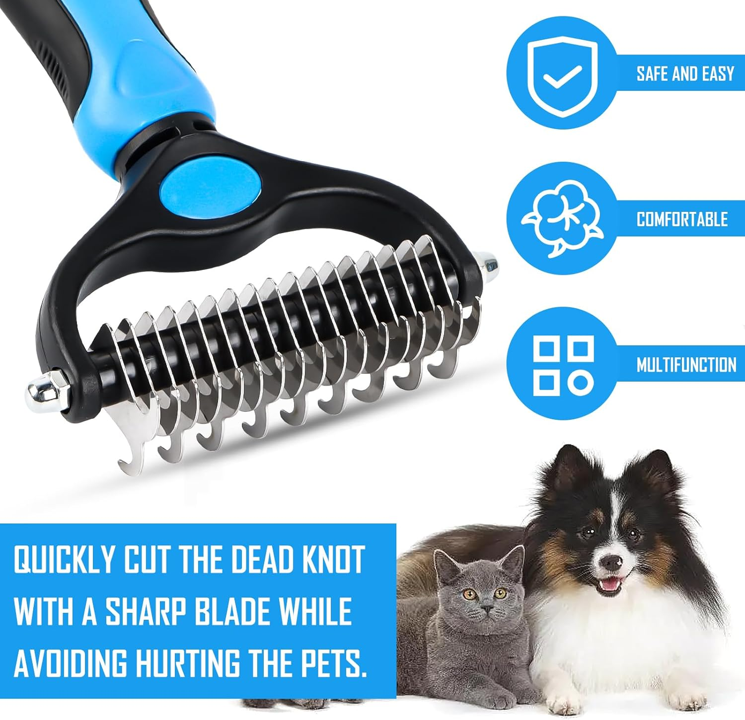 Byffoer Dog Brush Long Hair and Cat Brush Long Hair Undercoat, Dog Brush Cat Brush for Long Hair, Handle with Hanging Hole Dog Brush against Tangles for Cats Dogs image number 2