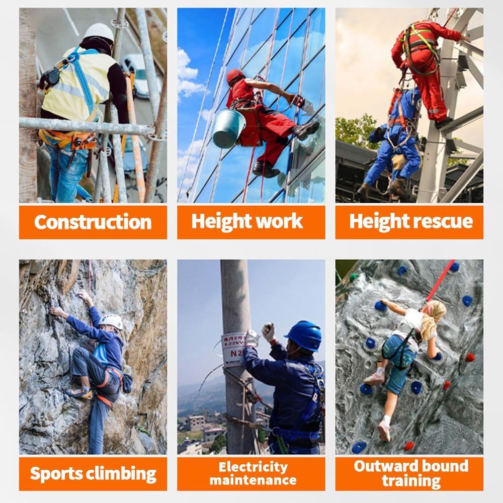 Heavy Duty Half Body Safety Harness, Fall Protection Durable Security Tie, Adjustable Protect Encase, for Construction, HVAC Installation, and High Altitude Work image number 1