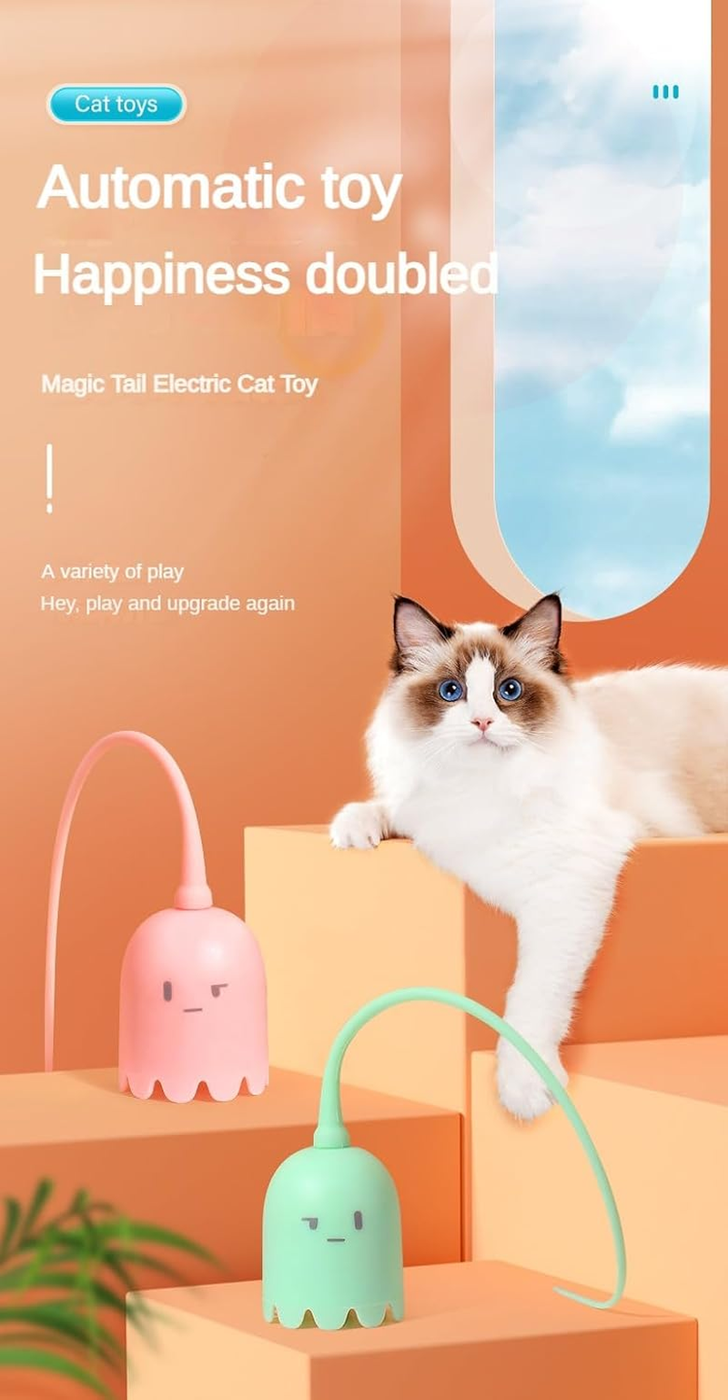 Rechargeable Motion Activated Interactive Cat Toys, Long Lifetime Motor, Simulates Rat'S Tail, for Indoor Cat Exercise image number 1