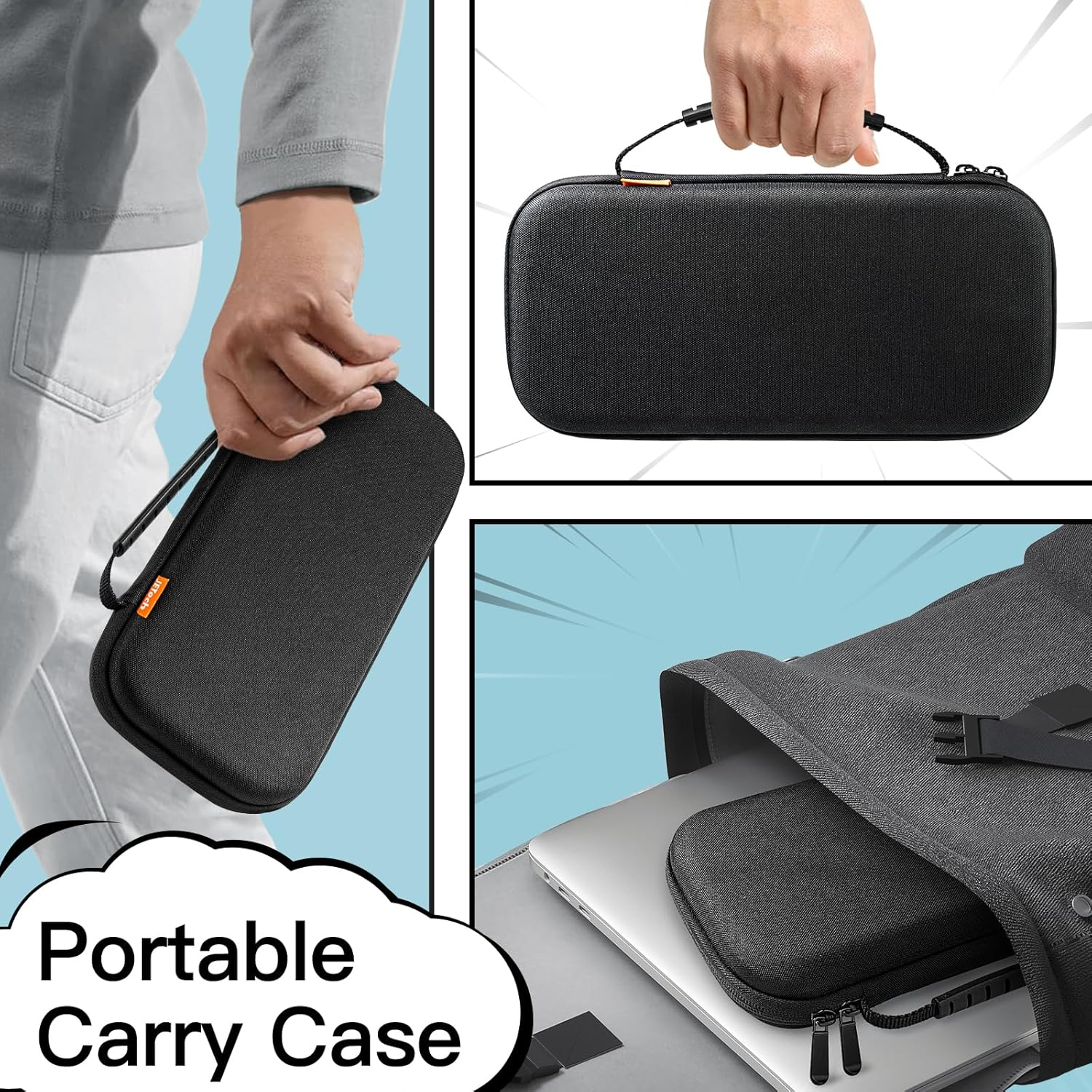 Jetech Carrying Case for Nintendo Switch 2 (2025) 7.9 Inch, Hard Shell Portable Travel Bag with 10 Game Card Slots and Accessories Pouch, Lightweight Anti-Scratch Protection (Black) image number 3